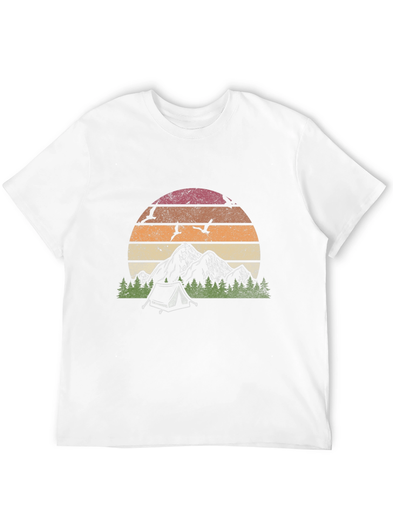 Retro Mountain Camping Graphic T-Shirt