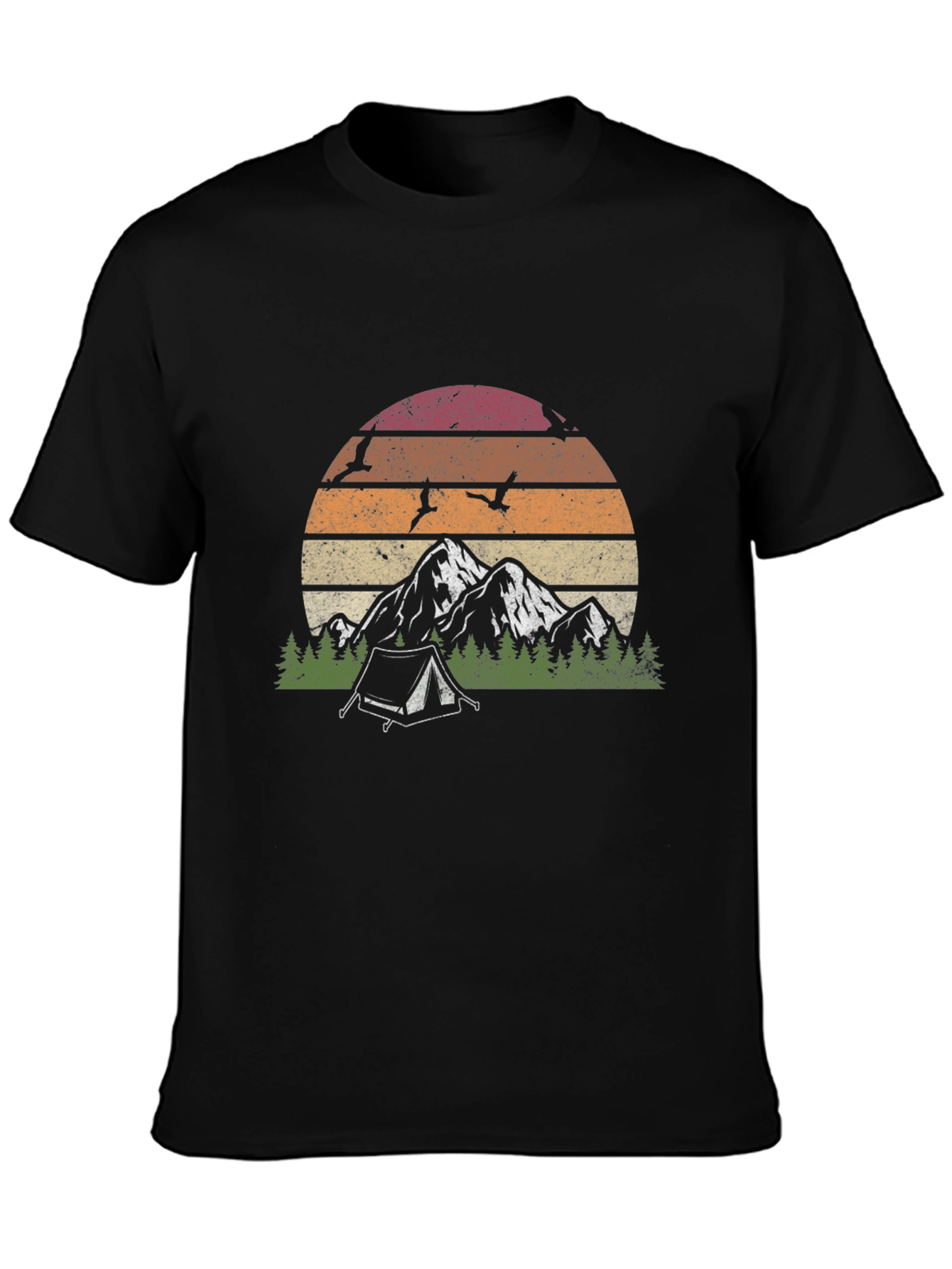 Retro Mountain Camping Graphic T-Shirt