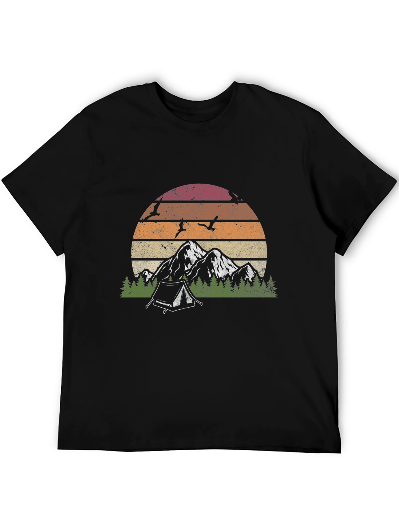 Retro Mountain Camping Graphic T-Shirt