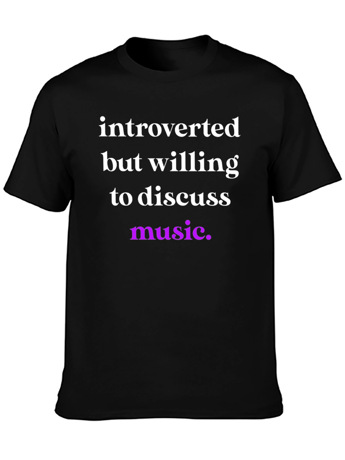 Introverted Music Lover Tee - Black Cotton