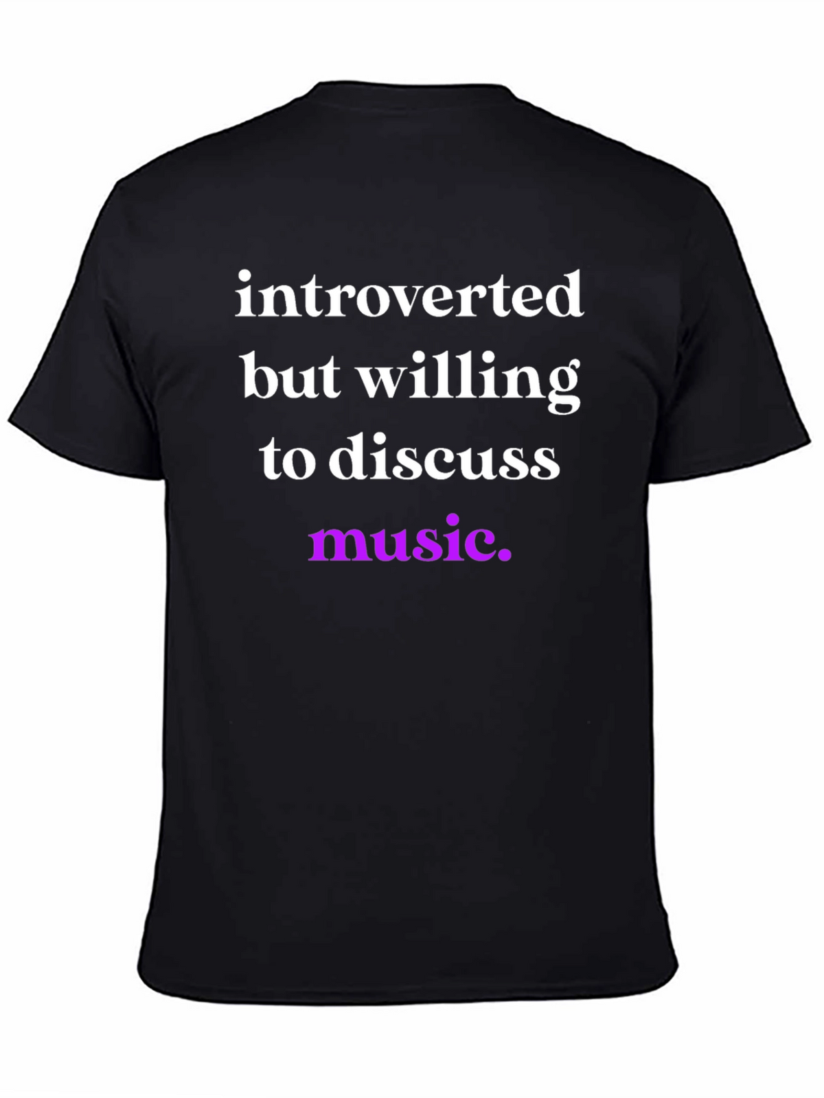 Introverted Music Lover Tee - Black Cotton