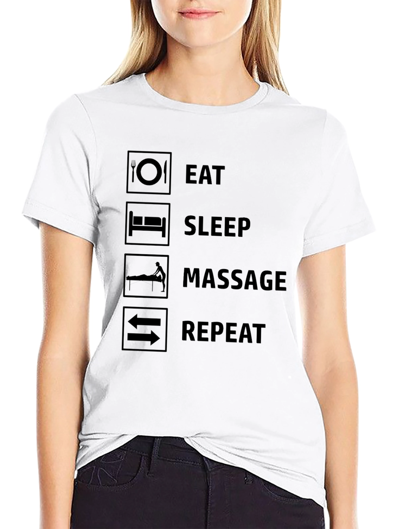 Eat Sleep Massage Repeat Graphic Tee