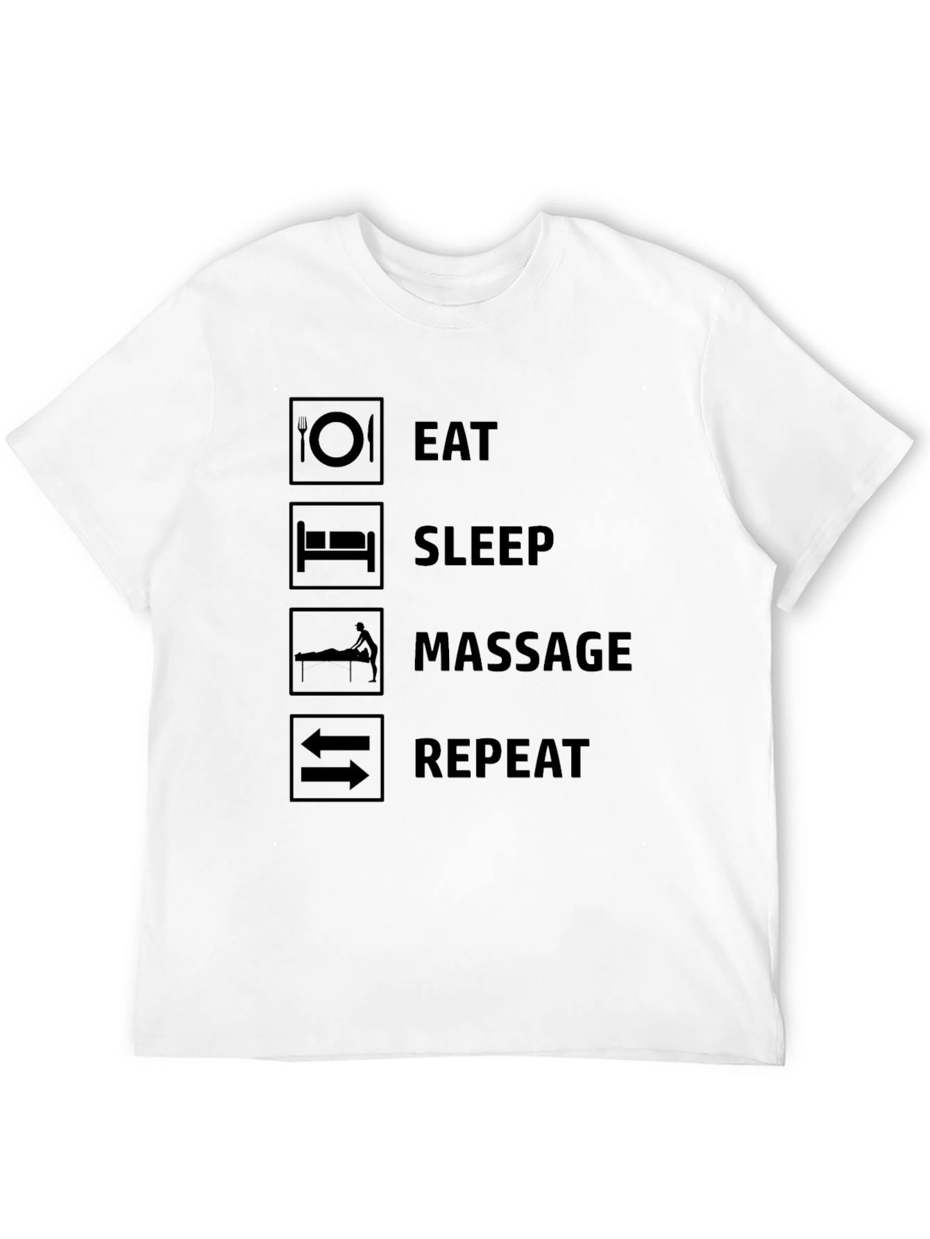 Eat Sleep Massage Repeat Graphic Tee