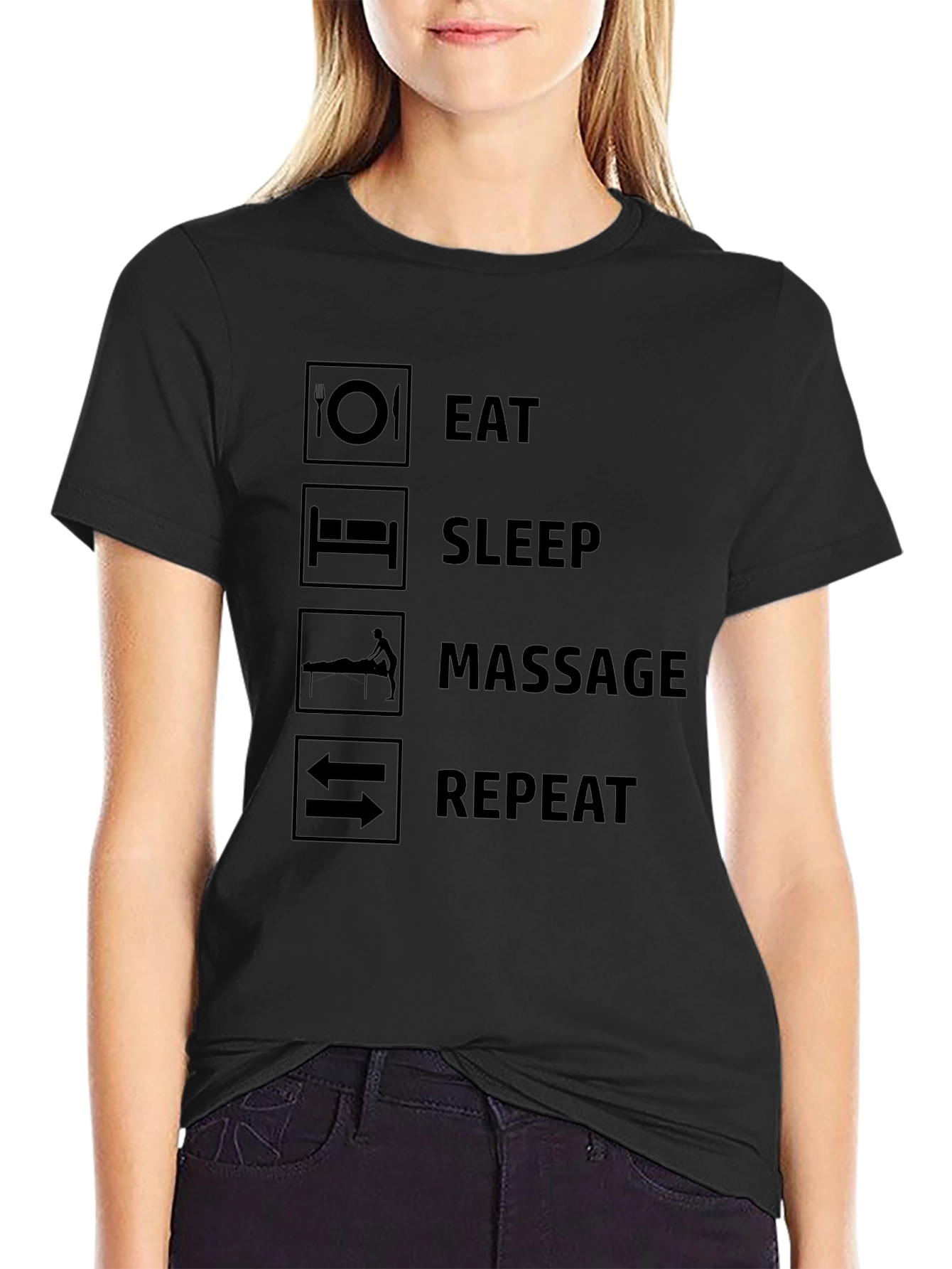 Eat Sleep Massage Repeat Graphic Tee