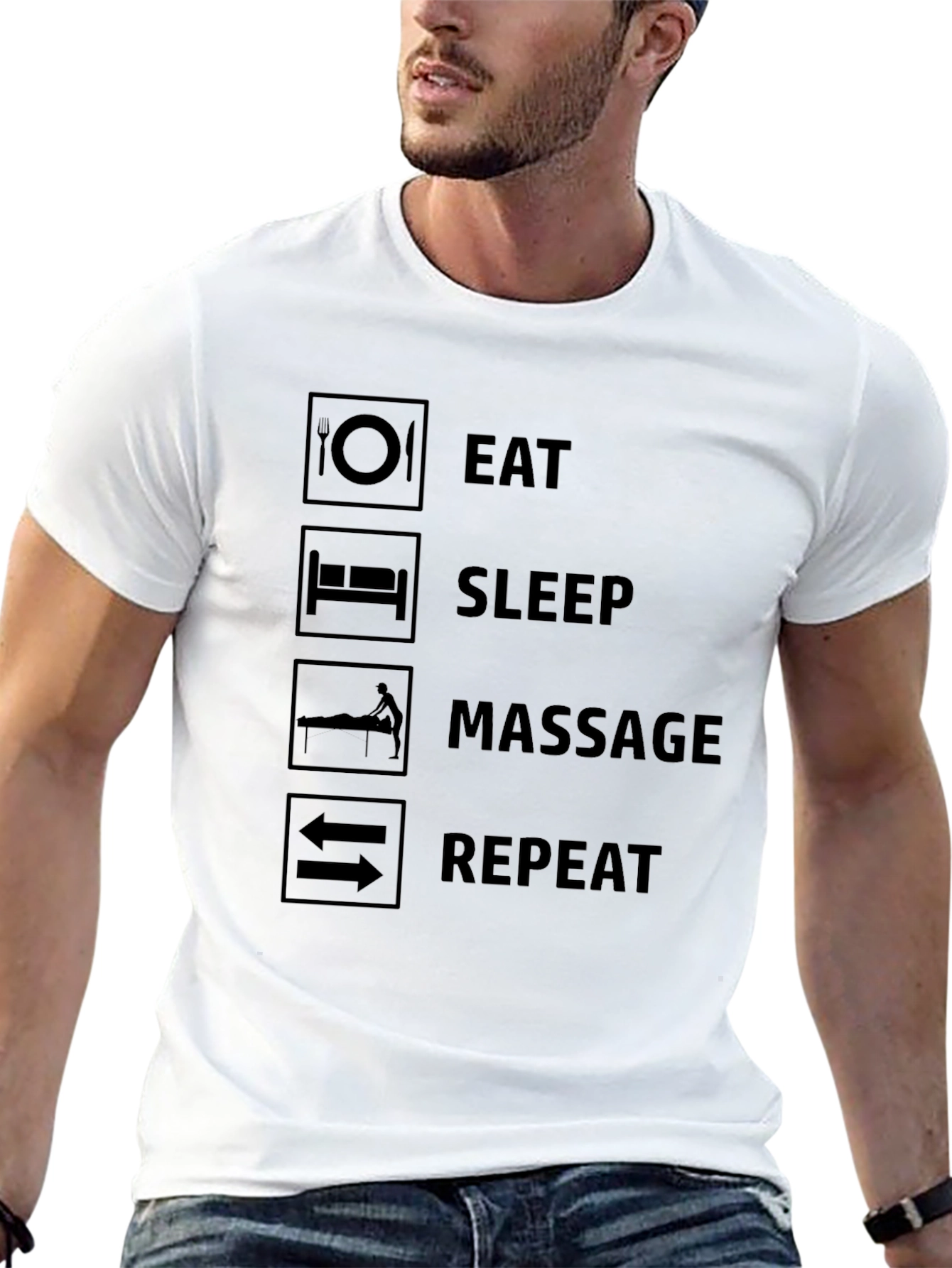 Eat Sleep Massage Repeat Graphic Tee