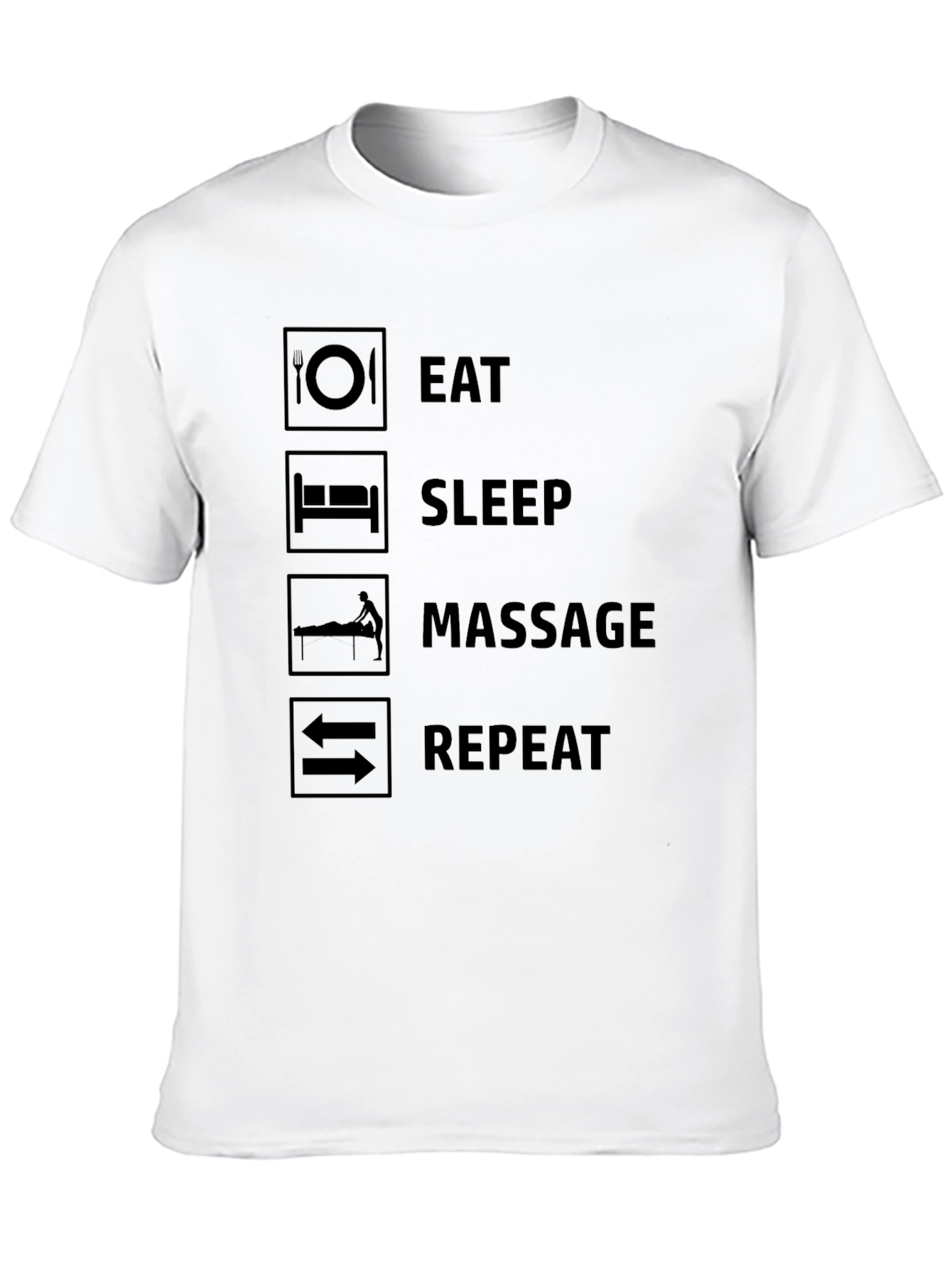 Eat Sleep Massage Repeat Graphic Tee