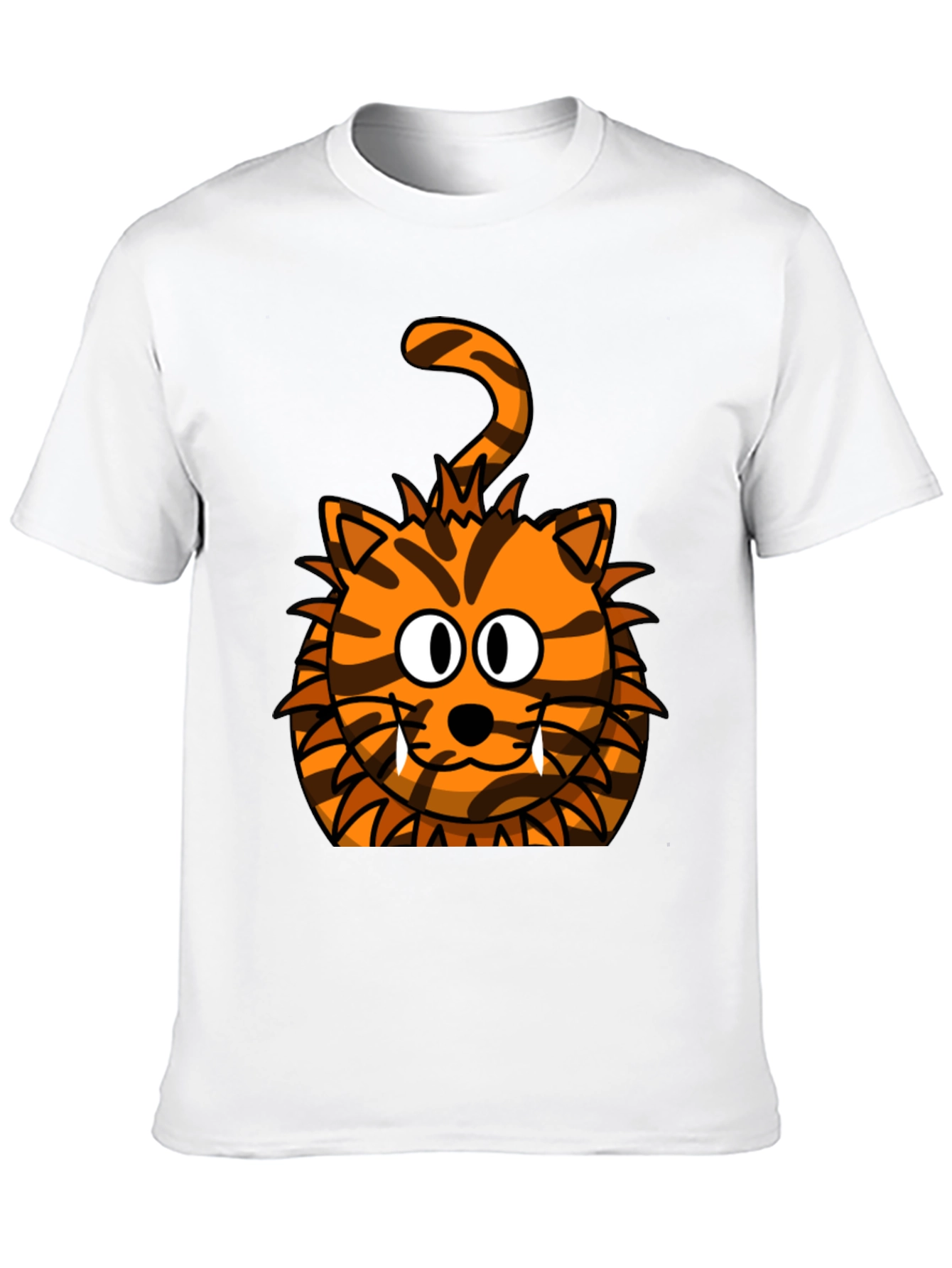 Cartoon Tiger Graphic Tee - Unisex Black T-Shirt