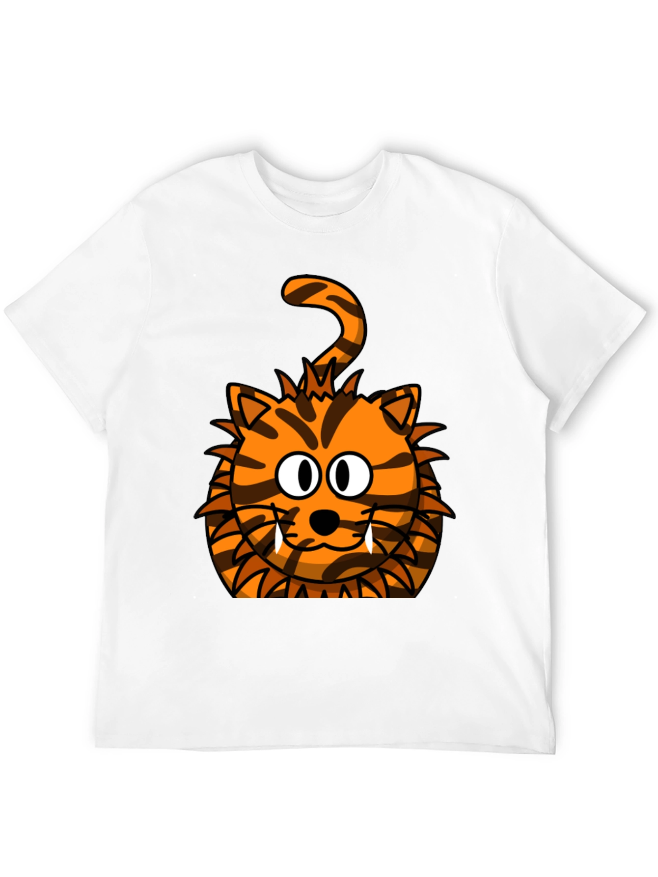 Cartoon Tiger Graphic Tee - Unisex Black T-Shirt