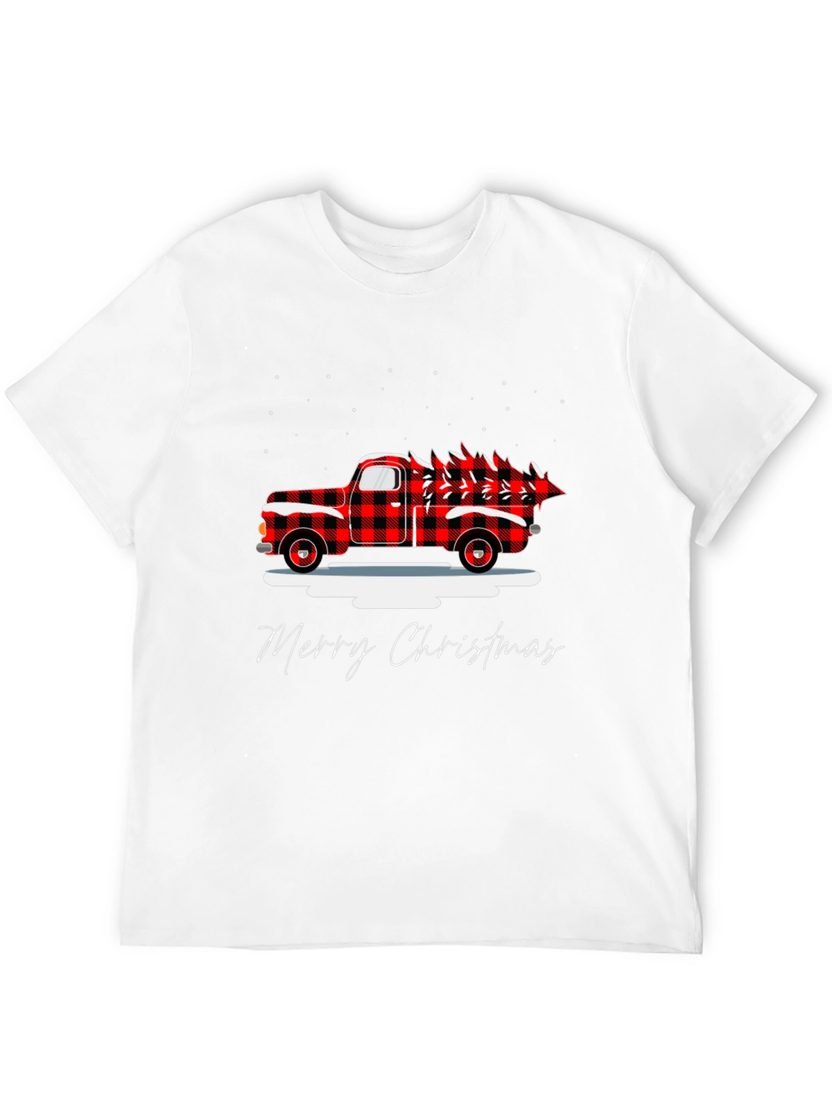 Merry Christmas Buffalo Plaid Truck T-Shirt