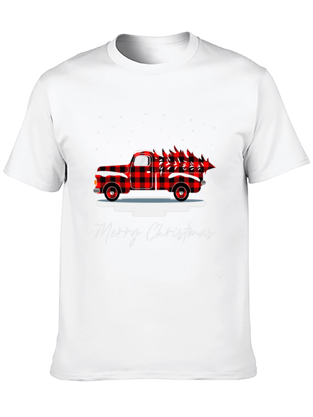 Merry Christmas Buffalo Plaid Truck T-Shirt