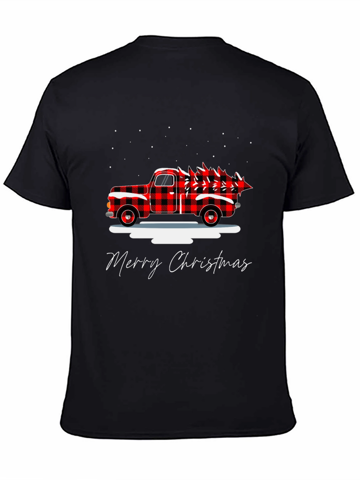 Merry Christmas Buffalo Plaid Truck T-Shirt