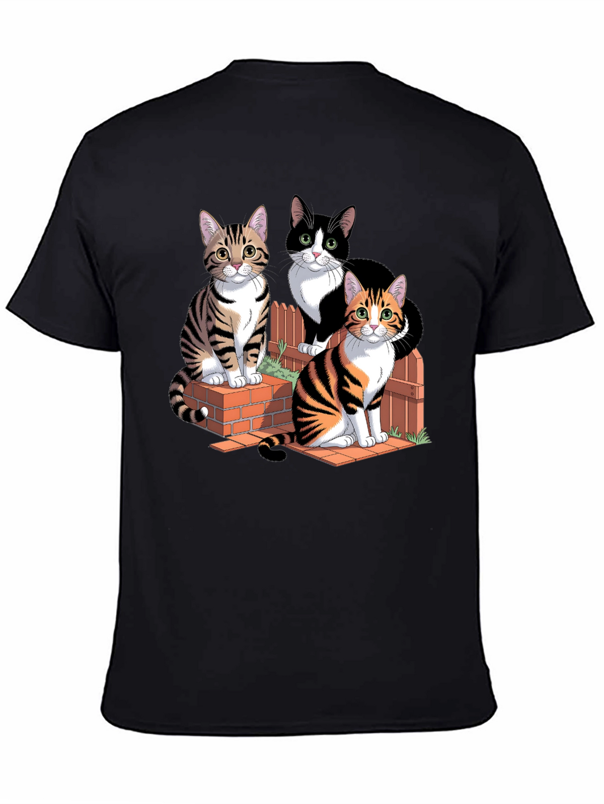 Cats on Bricks Graphic Tee - Purrfect Style