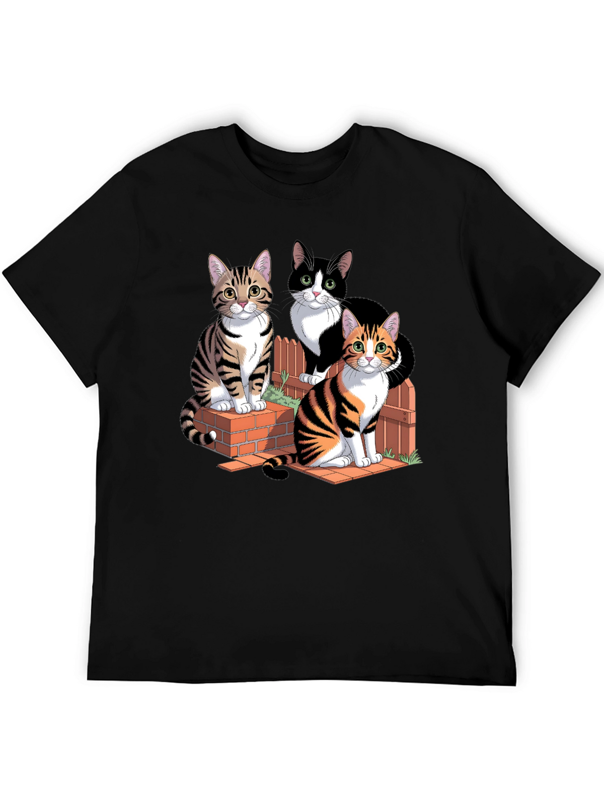Cats on Bricks Graphic Tee - Purrfect Style
