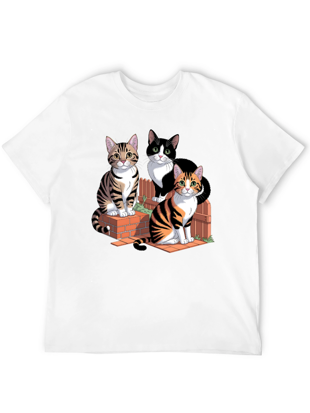 Cats on Bricks Graphic Tee - Purrfect Style