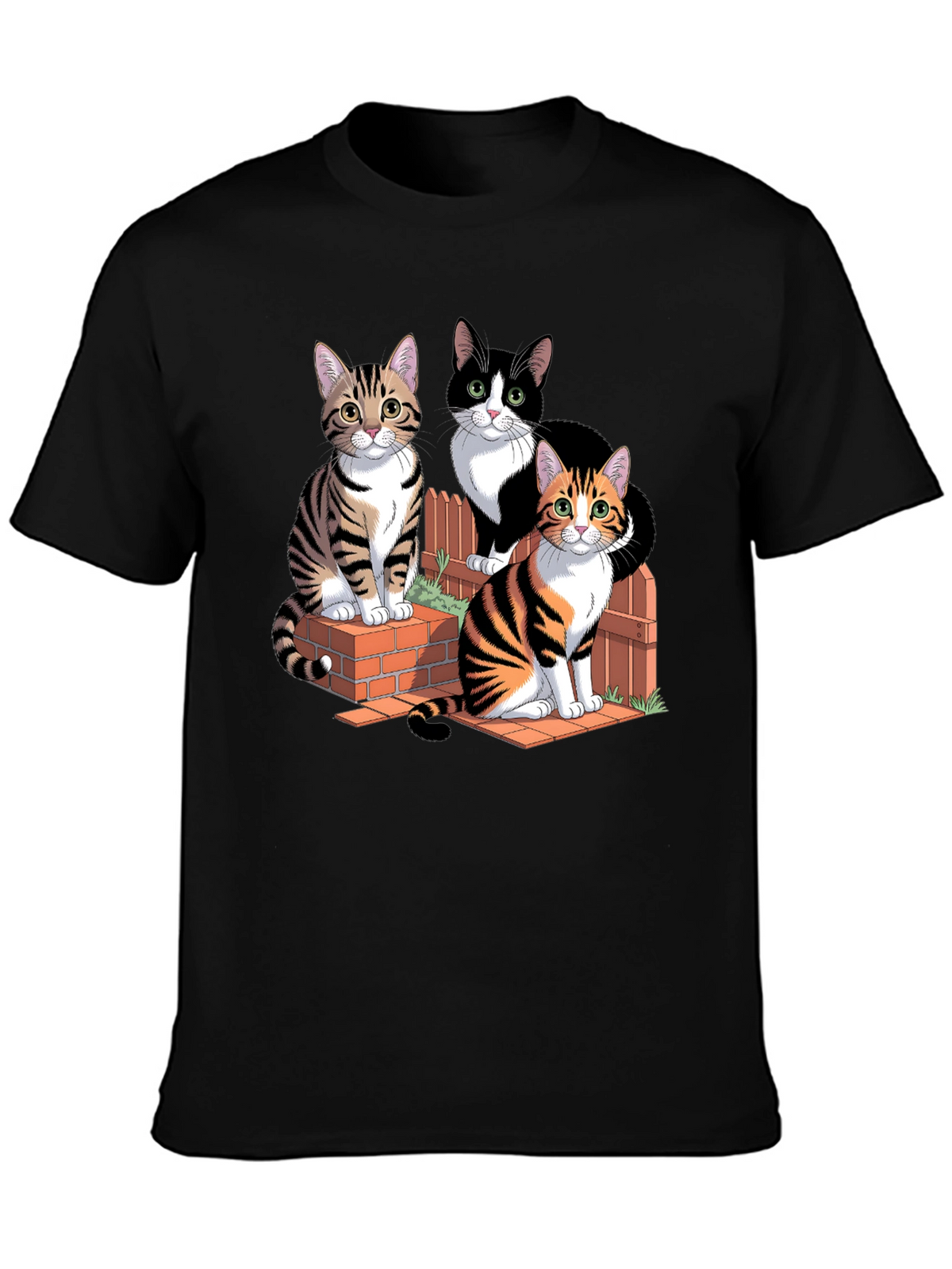 Cats on Bricks Graphic Tee - Purrfect Style