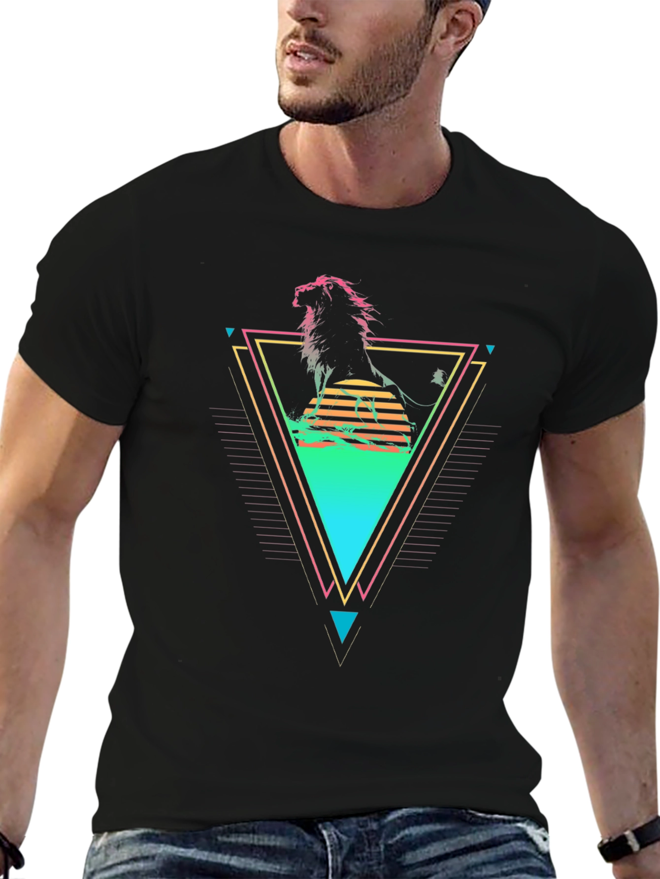 Retro Lion Graphic T-Shirt