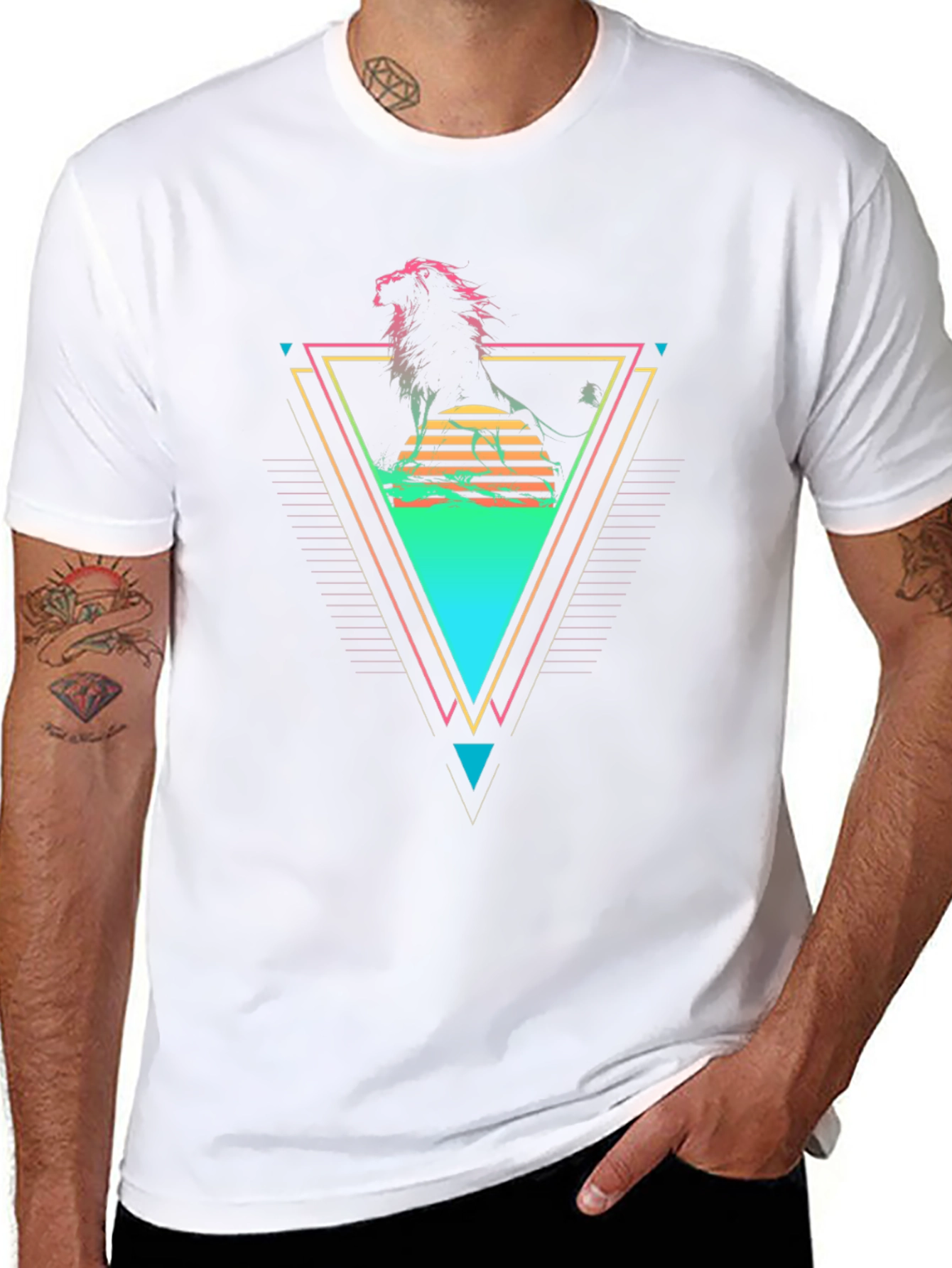 Retro Lion Graphic T-Shirt