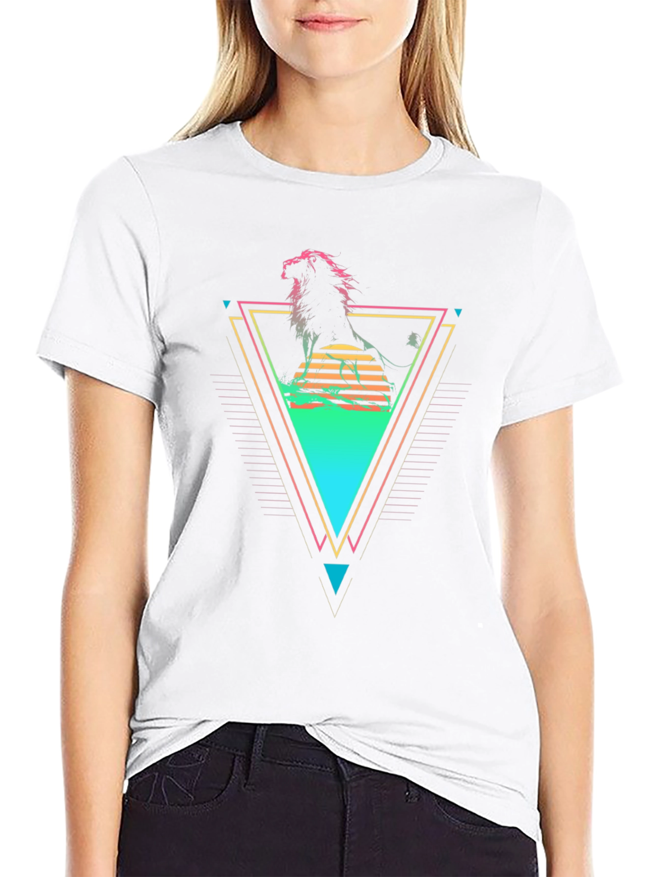 Retro Lion Graphic T-Shirt