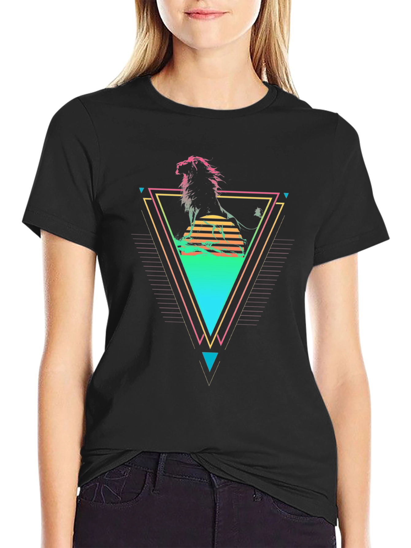 Retro Lion Graphic T-Shirt