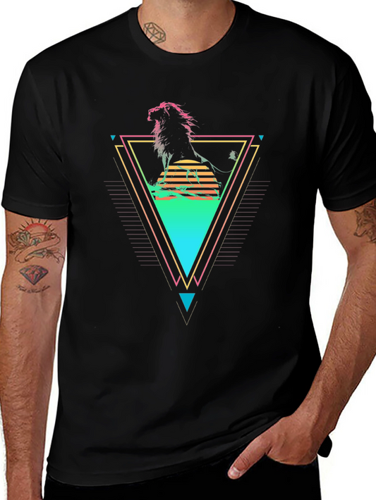 Retro Lion Graphic T-Shirt