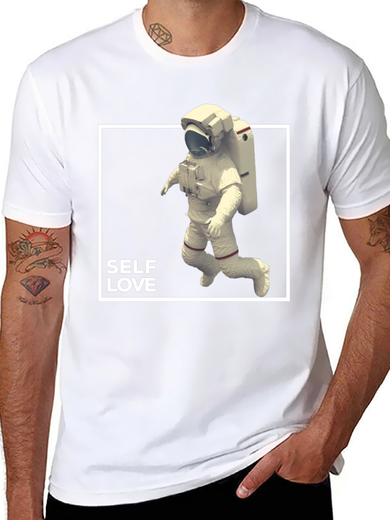 Self Love Astronaut Graphic Tee - Black