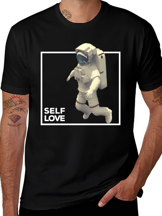 Self Love Astronaut Graphic Tee - Black