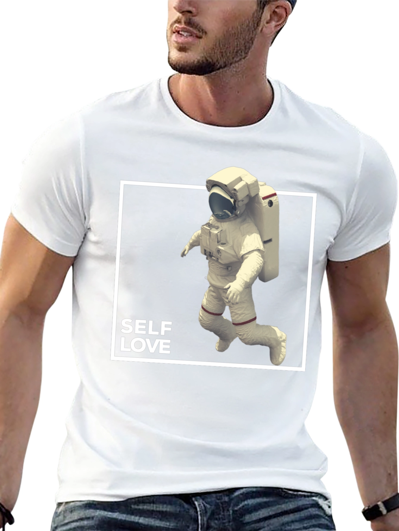 Self Love Astronaut Graphic Tee - Black