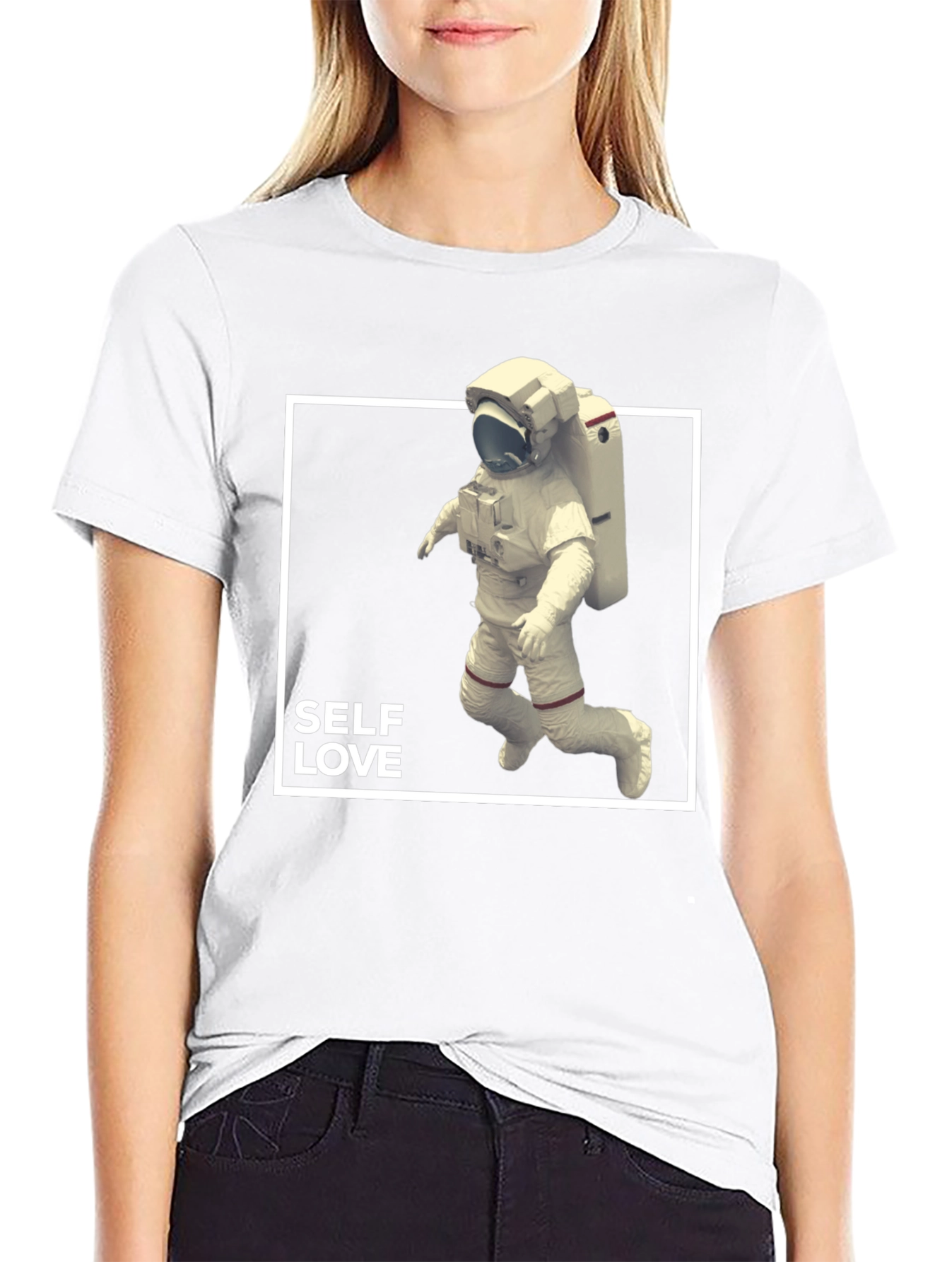 Self Love Astronaut Graphic Tee - Black
