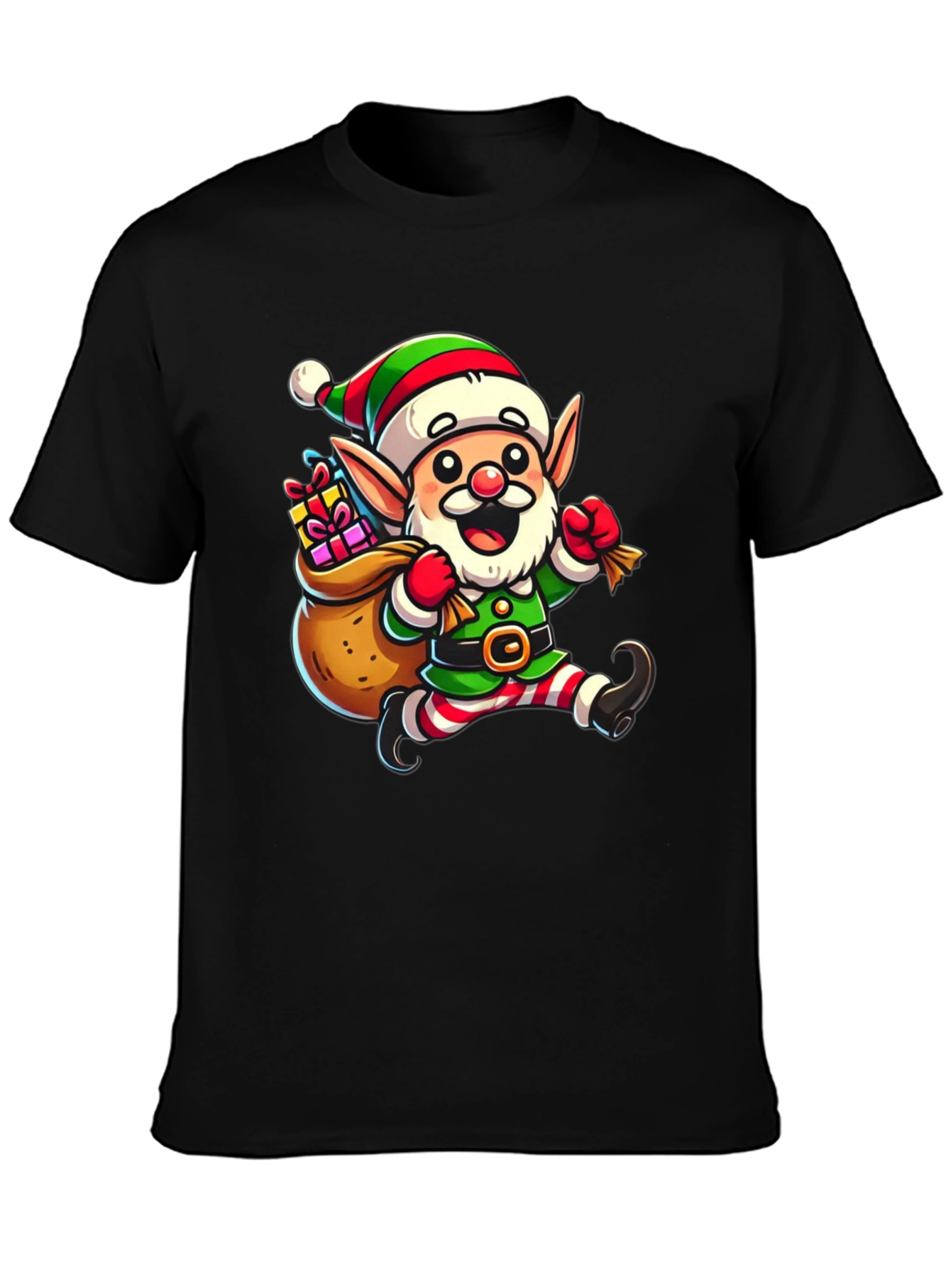 Festive Elf Graphic Tee - Holiday Cheer