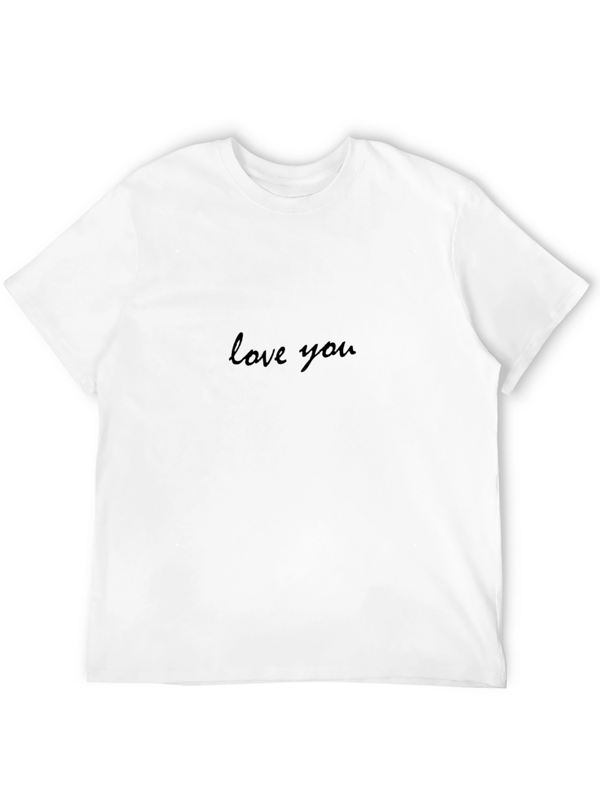 Love You Black Cotton T-Shirt