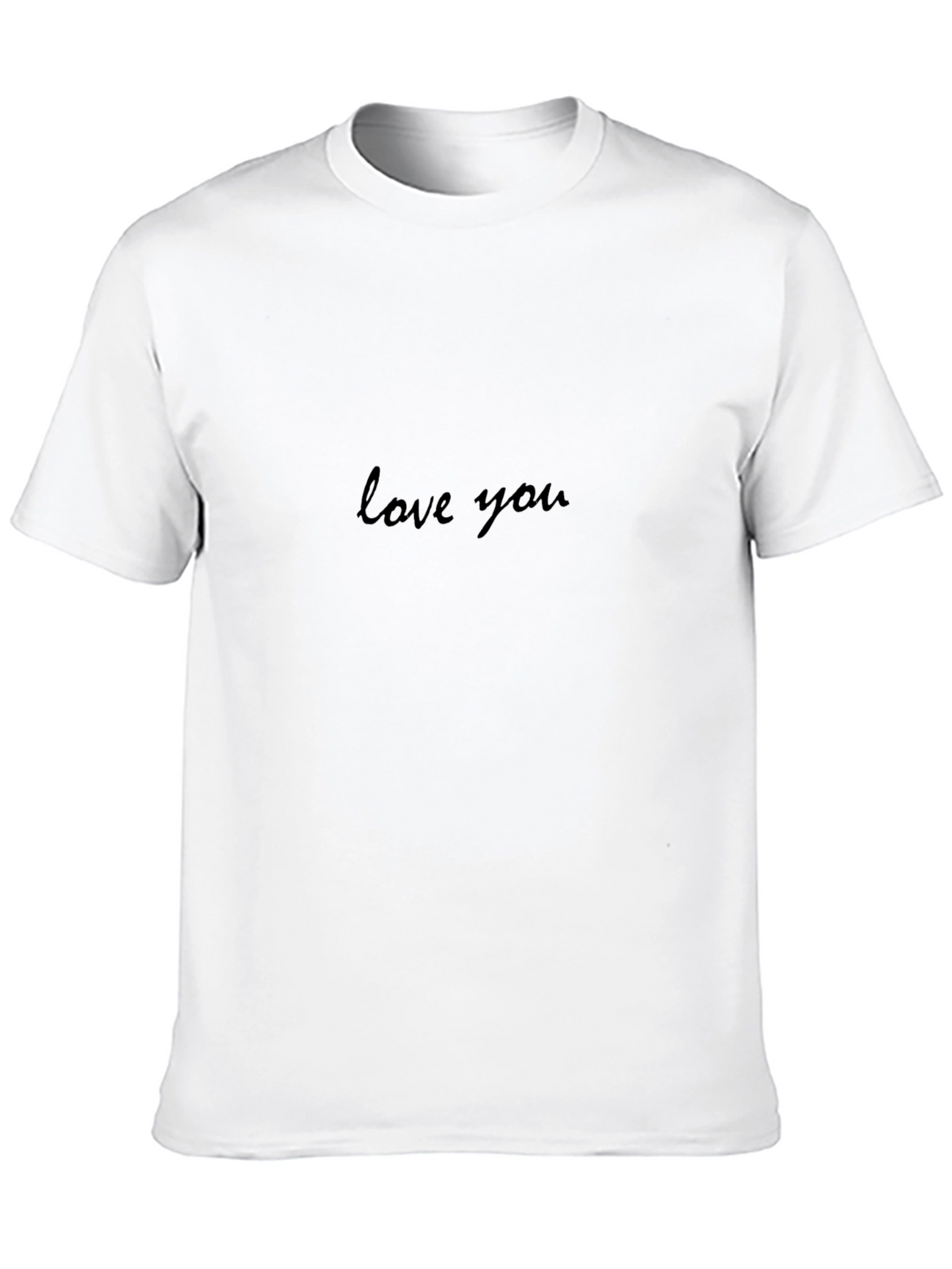 Love You Black Cotton T-Shirt