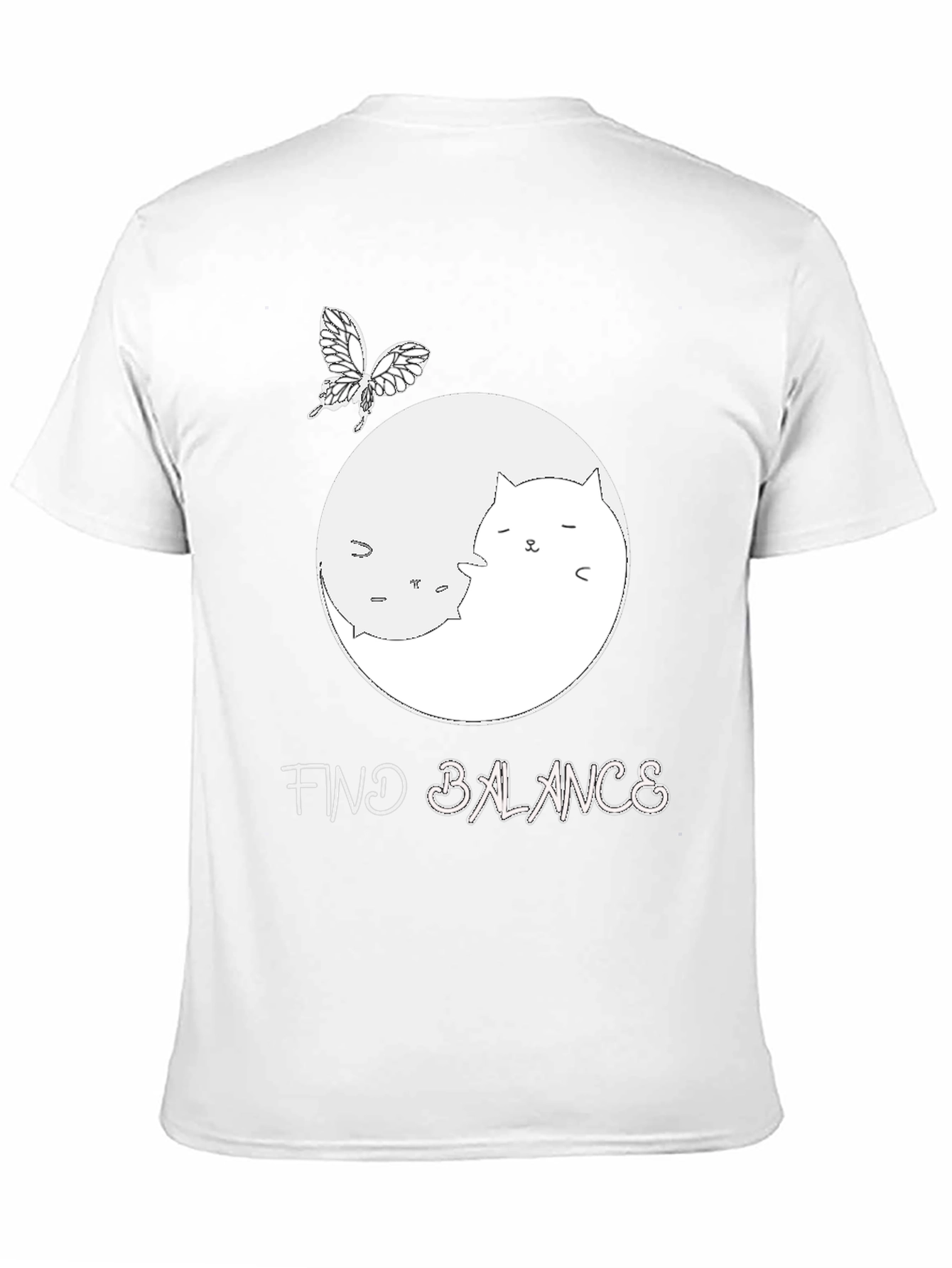 Yin Yang Cat T-Shirt - Find Balance