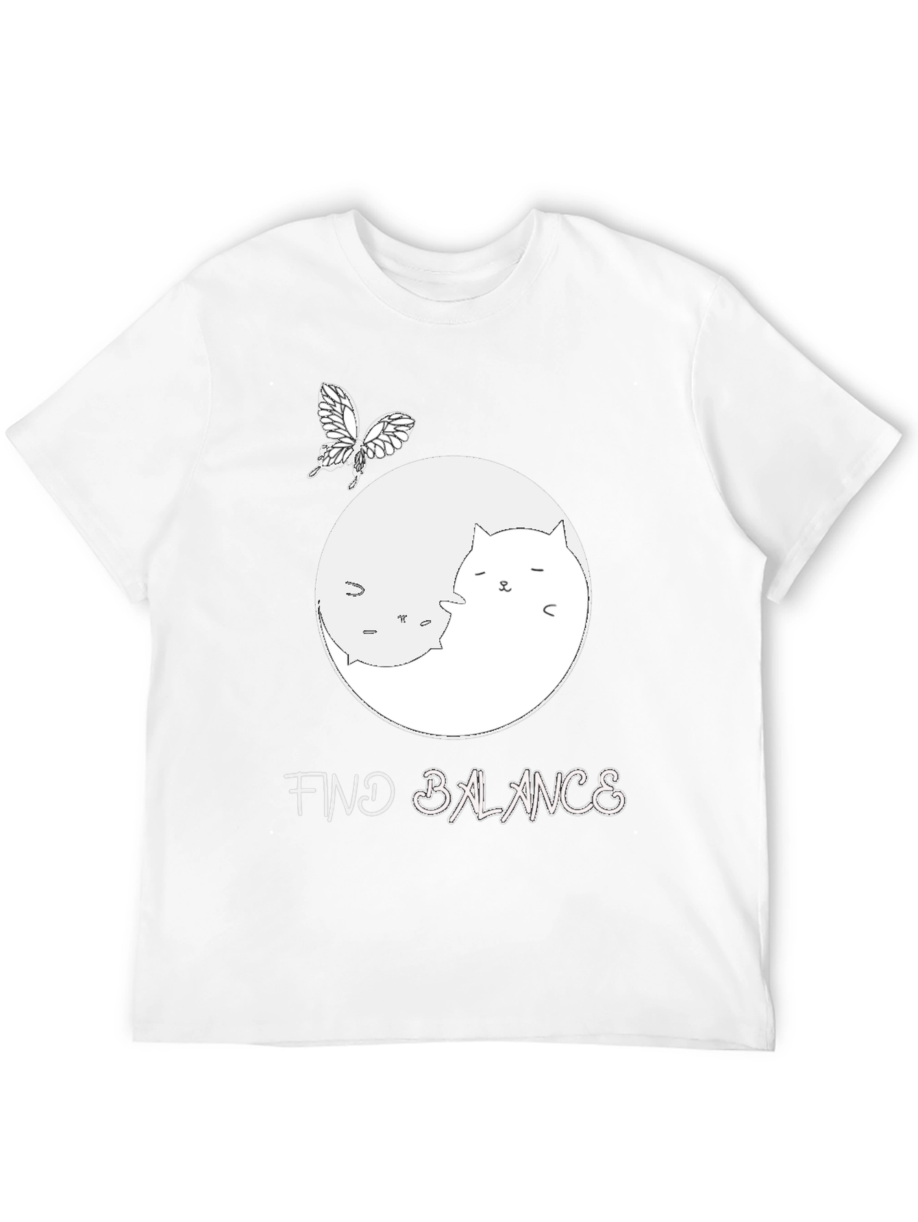Yin Yang Cat T-Shirt - Find Balance