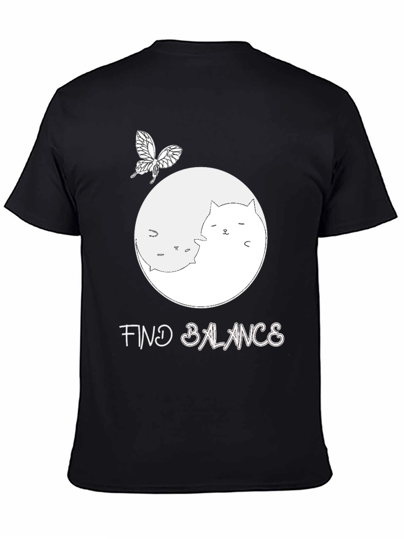 Yin Yang Cat T-Shirt - Find Balance