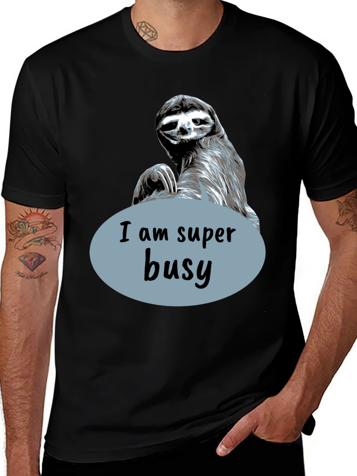 Funny Sloth I Am Super Busy Graphic T-Shirt