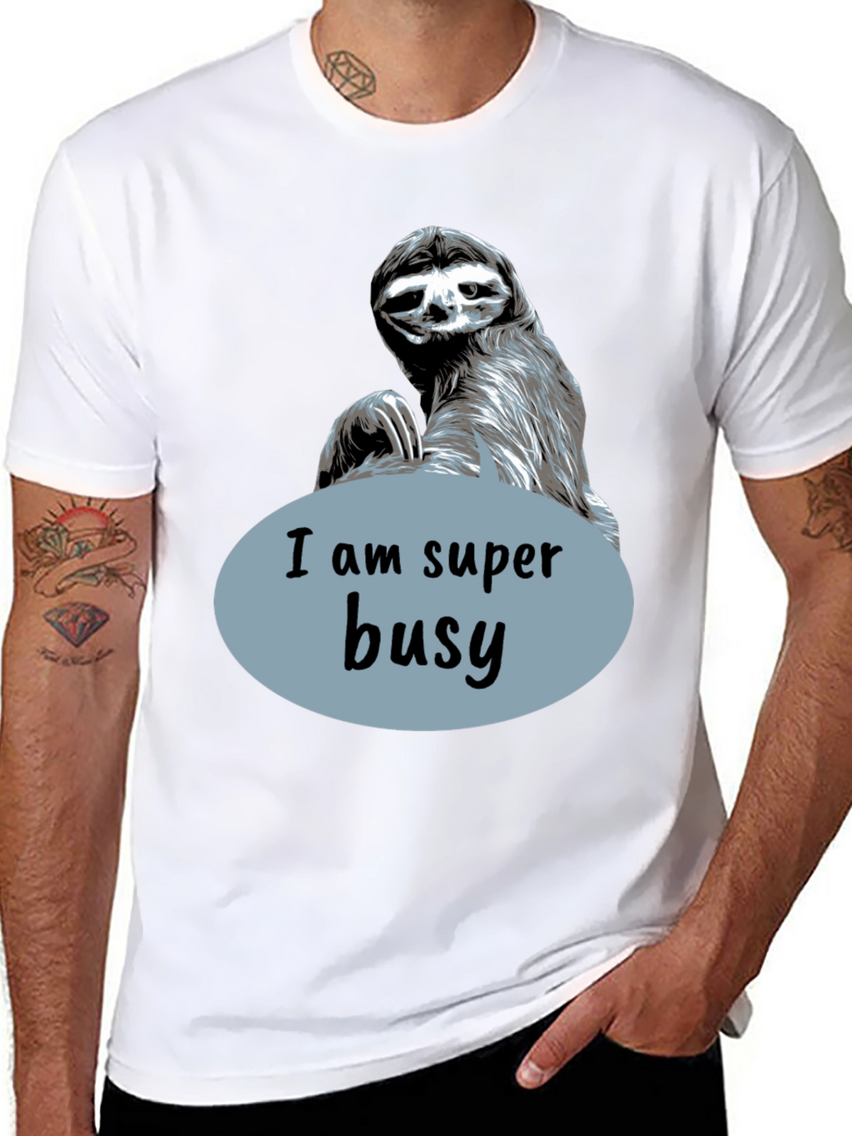 Funny Sloth I Am Super Busy Graphic T-Shirt