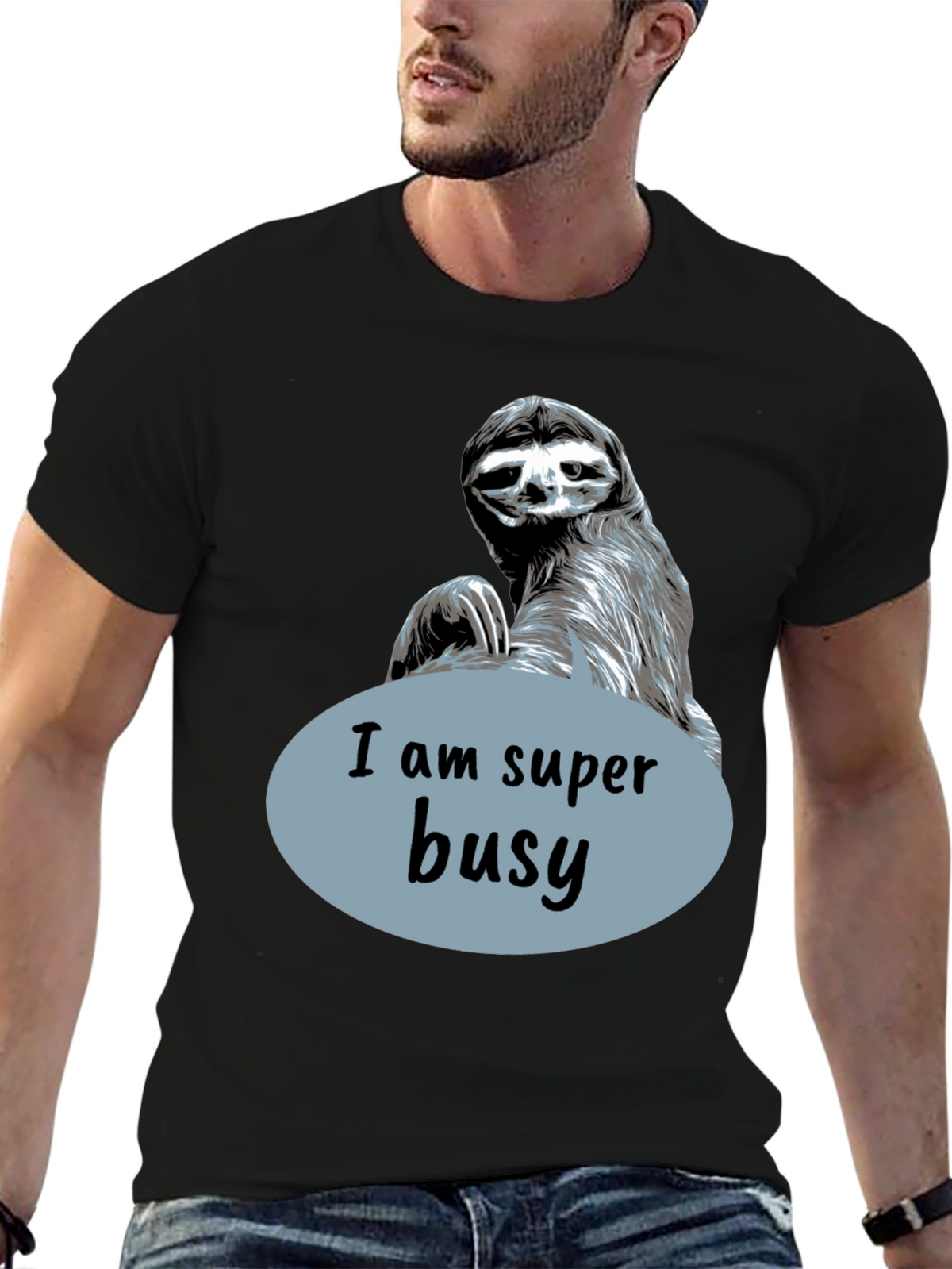 Funny Sloth I Am Super Busy Graphic T-Shirt