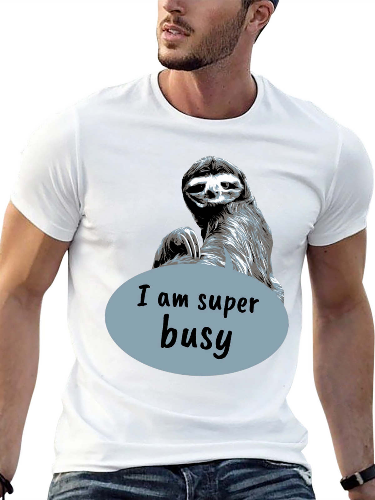 Funny Sloth I Am Super Busy Graphic T-Shirt