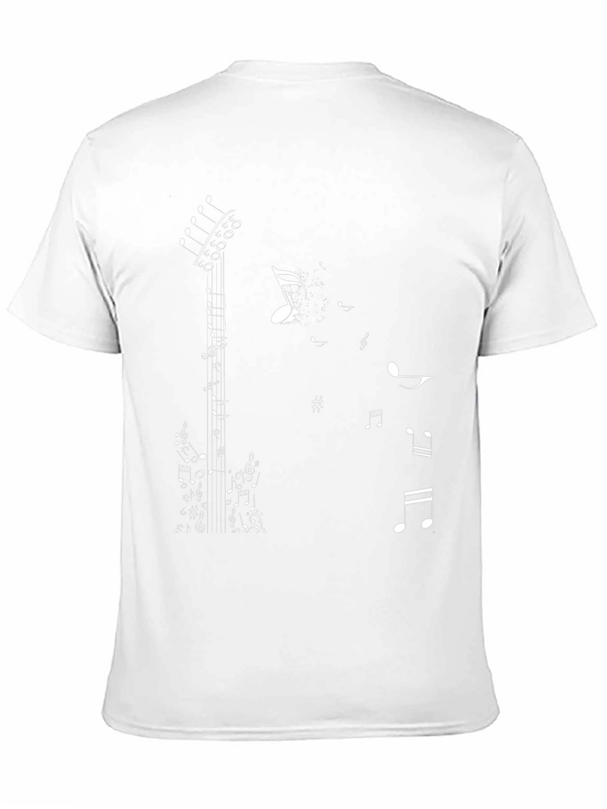 Music Note Guitar Graphic Tee - Stylish Black T-Shirt
