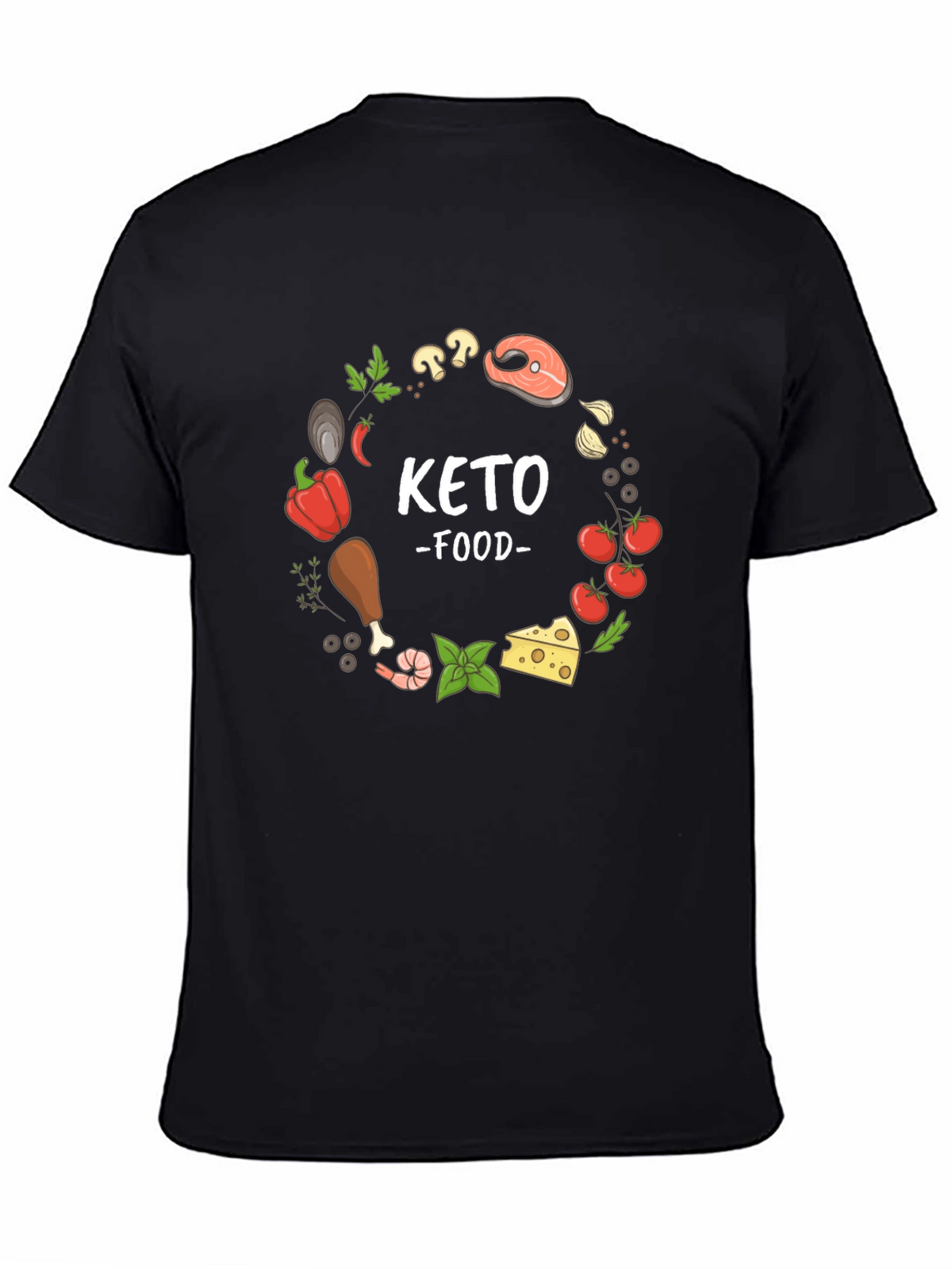 Keto Food T-Shirt - Black Casual Tee