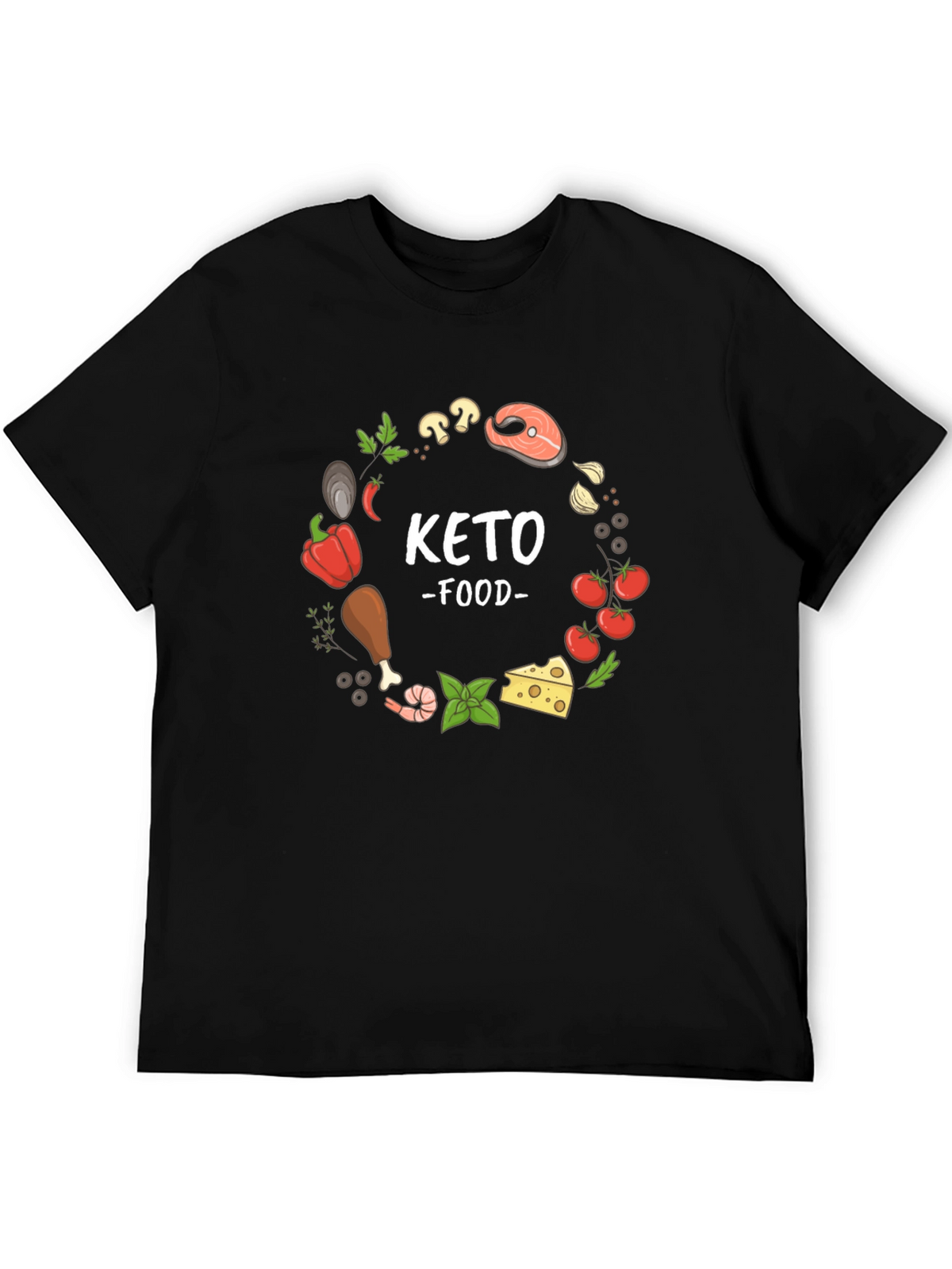 Keto Food T-Shirt - Black Casual Tee