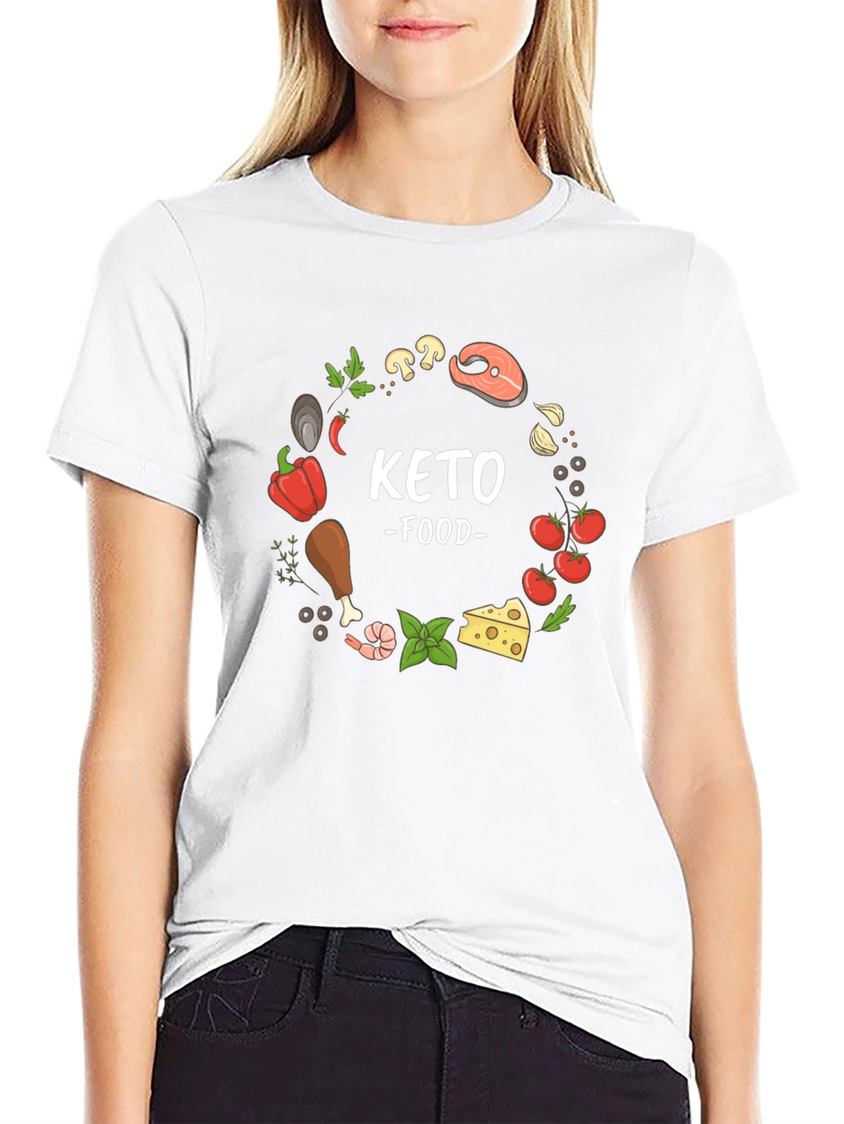 Keto Food T-Shirt - Black Casual Tee