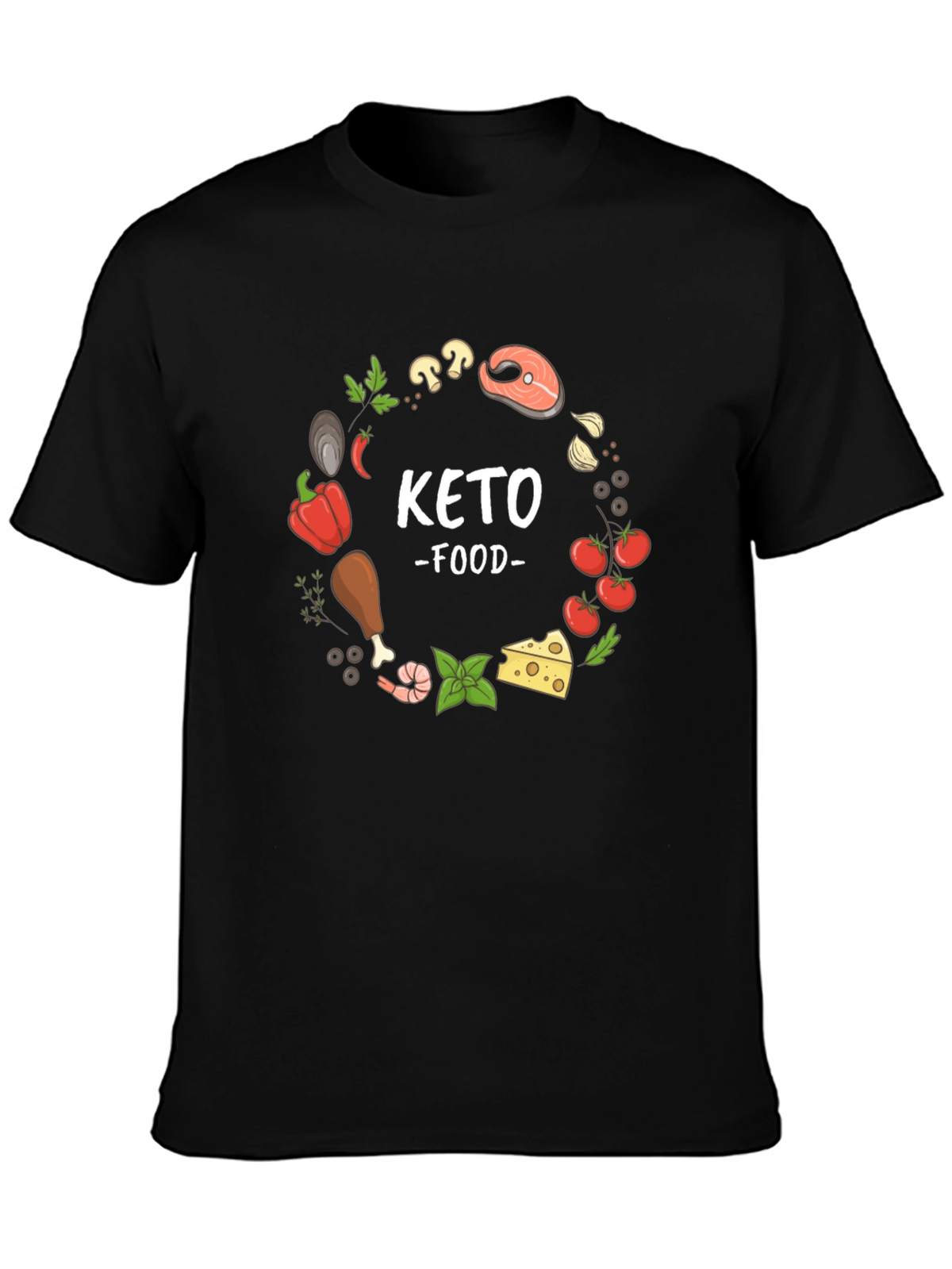 Keto Food T-Shirt - Black Casual Tee
