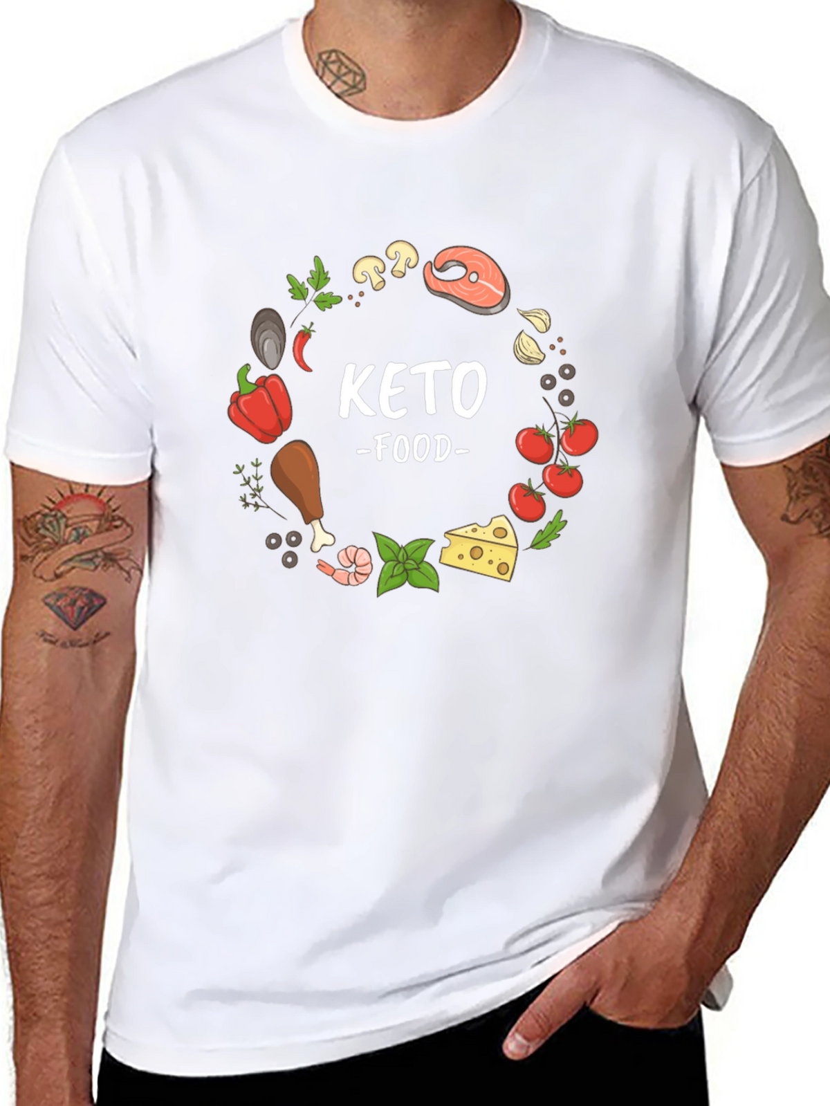 Keto Food T-Shirt - Black Casual Tee