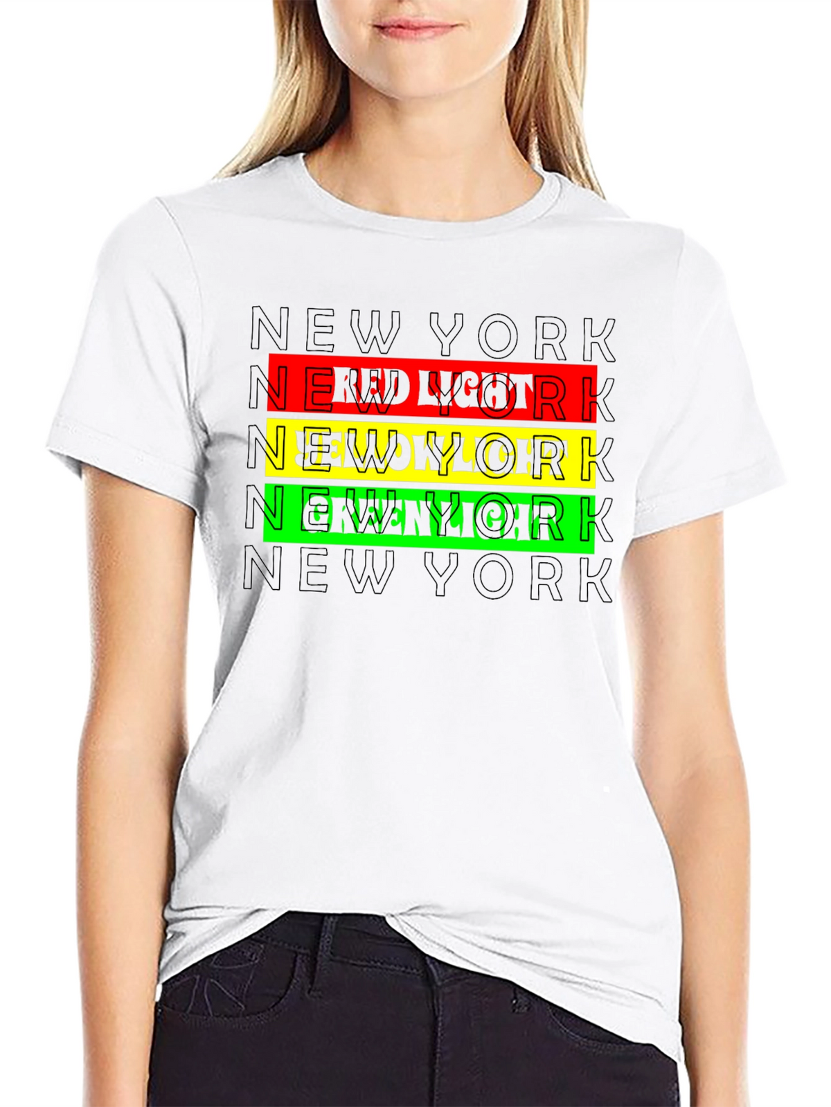 New York Red Yellow Green Light Graphic Tee