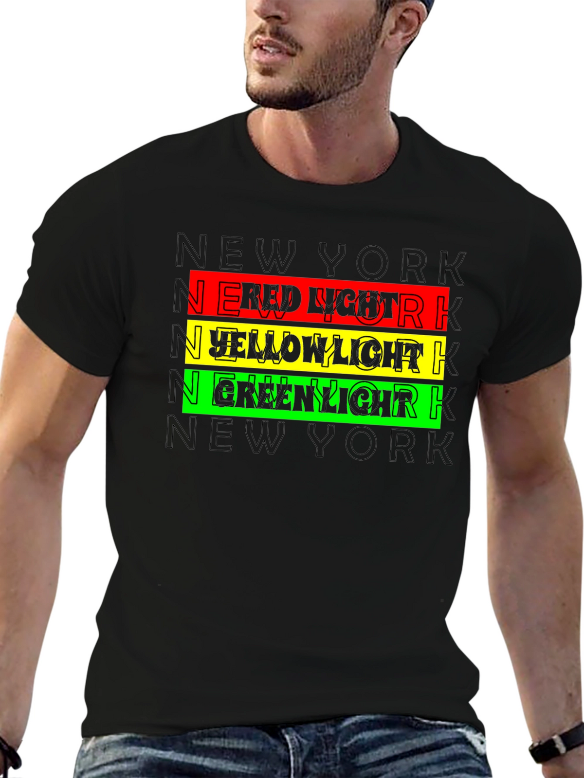 New York Red Yellow Green Light Graphic Tee