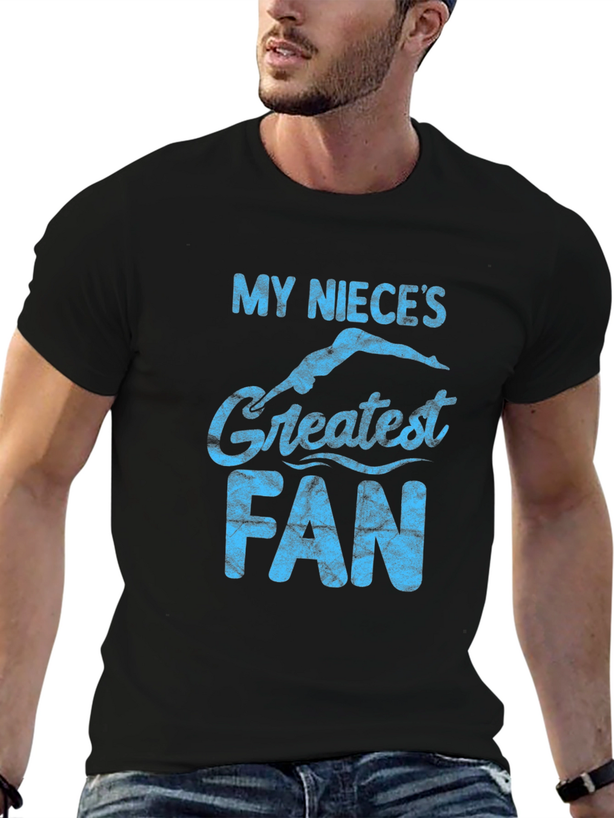 My Nieces Greatest Fan Black T-Shirt
