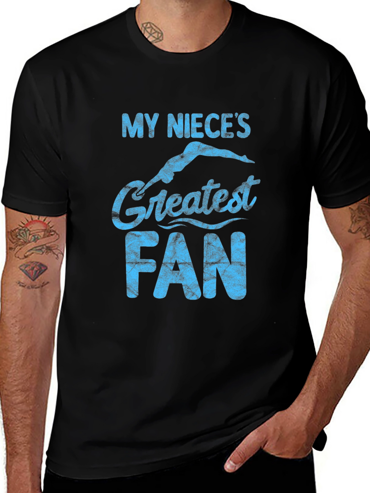 My Nieces Greatest Fan Black T-Shirt