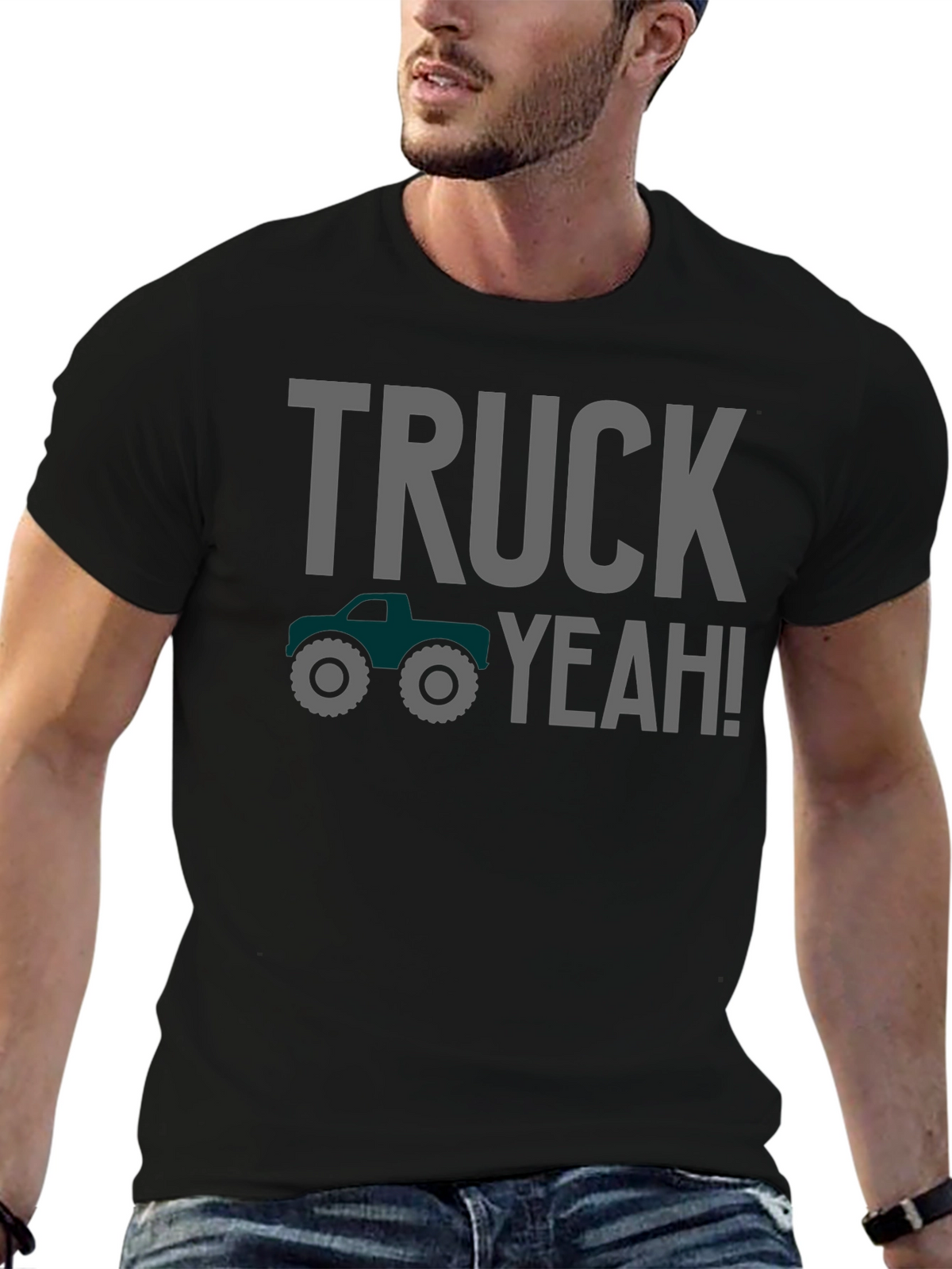 Truck Yeah! Graphic Tee - Black Cotton Shirt