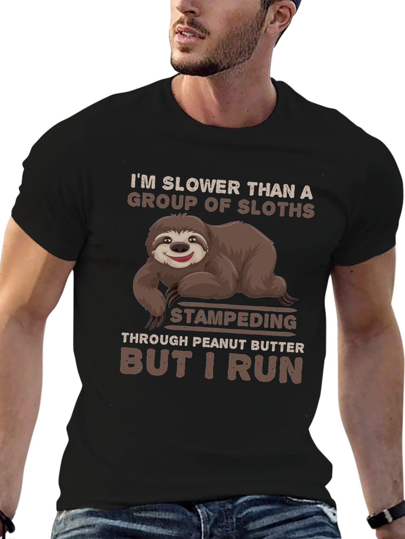 Slow Sloth Running T-Shirt Funny Mens Tee